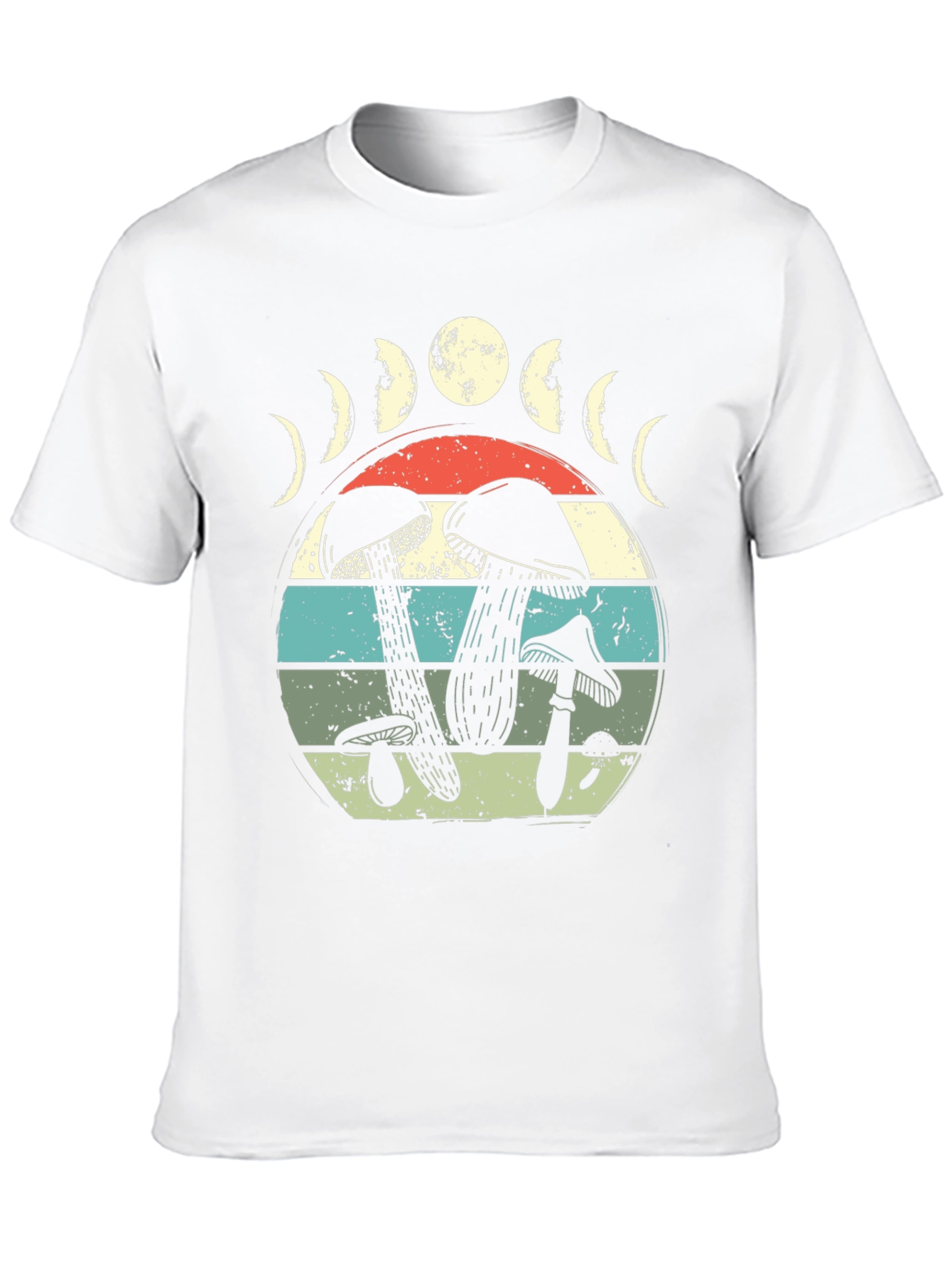 Mushroom Moon Phase Graphic Tee - Nature Lover Shirt