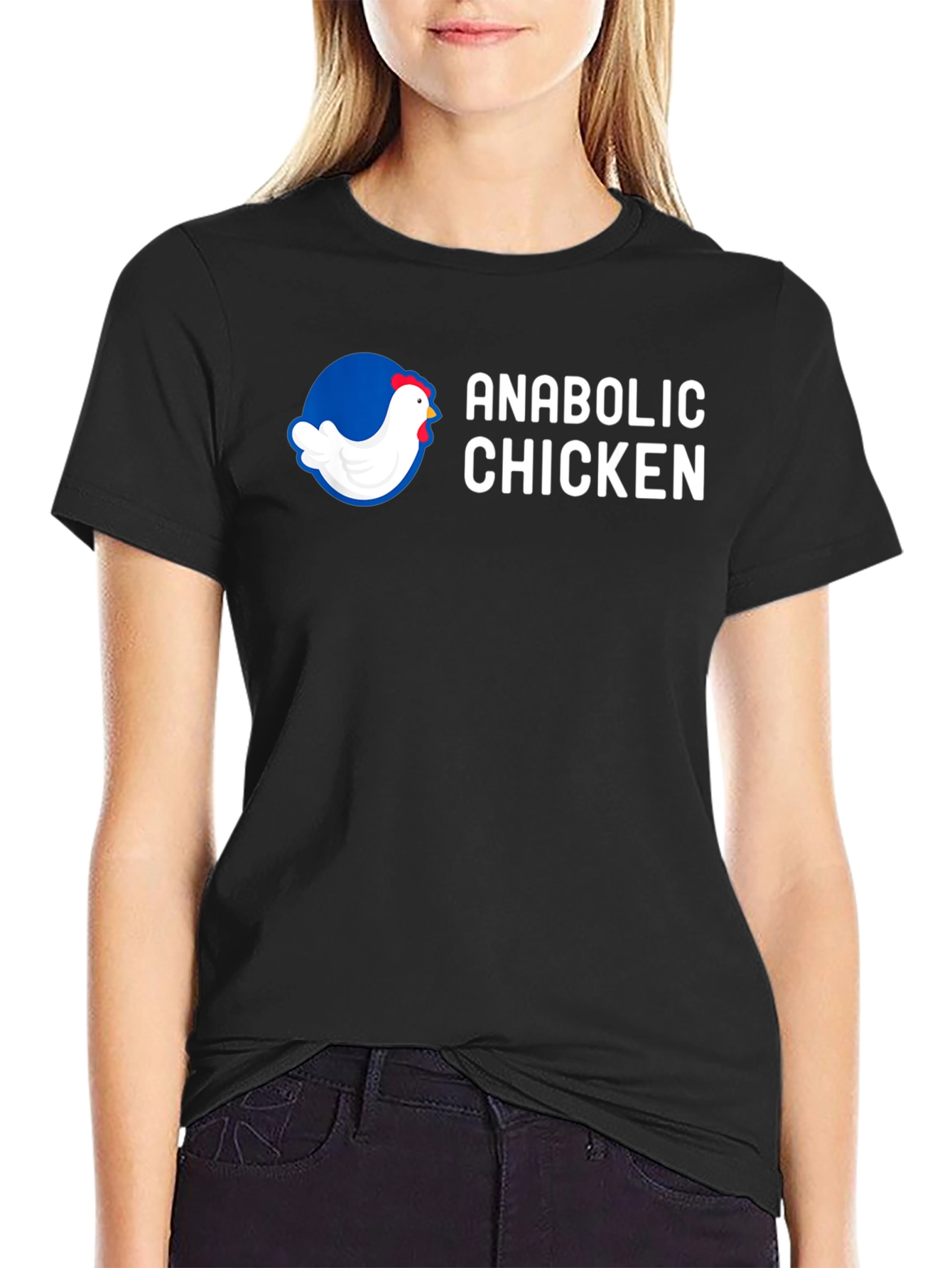 Anabolic Chicken Graphic Tee - Gym Humor Shirt
