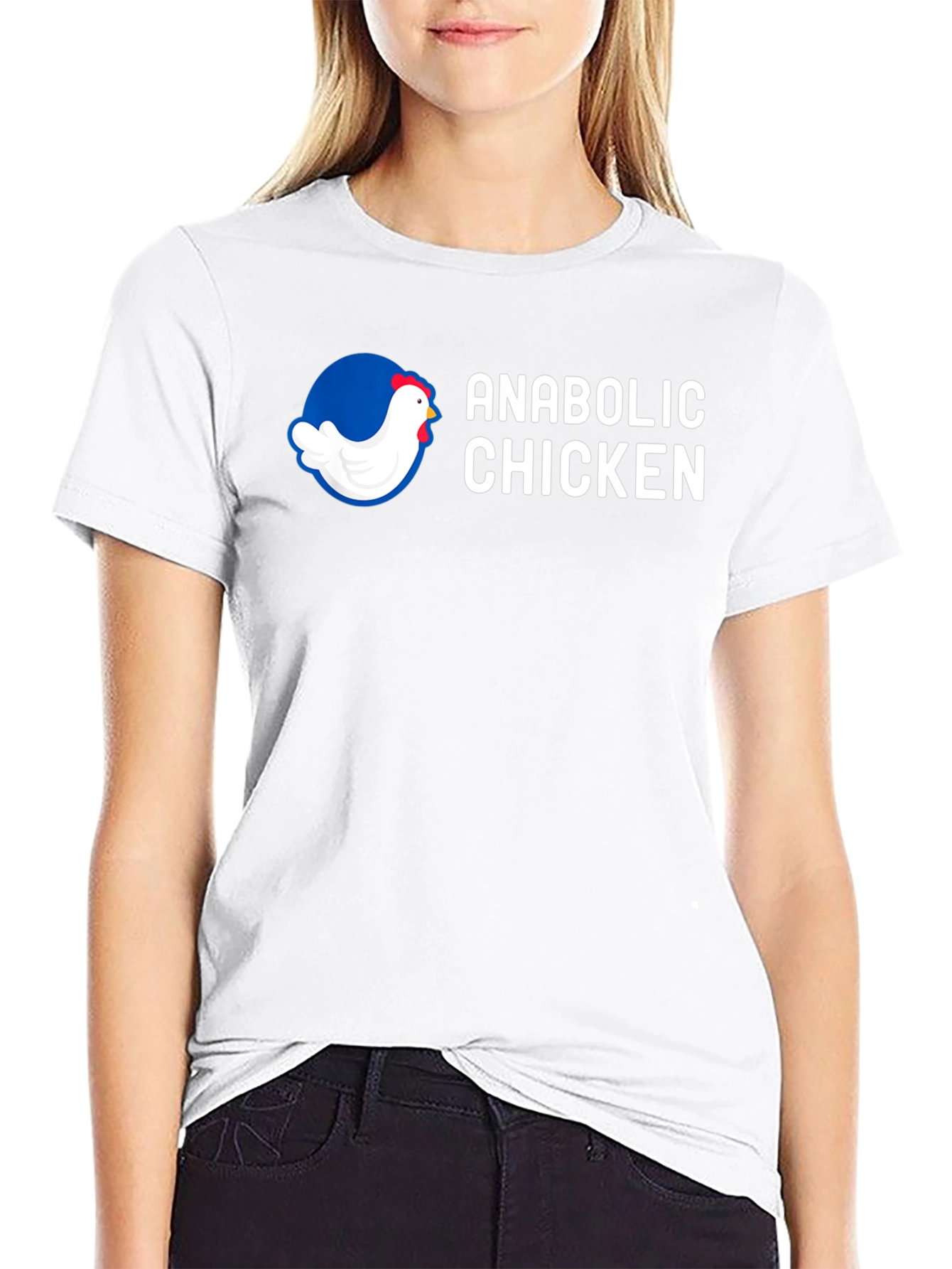 Anabolic Chicken Graphic Tee - Gym Humor Shirt