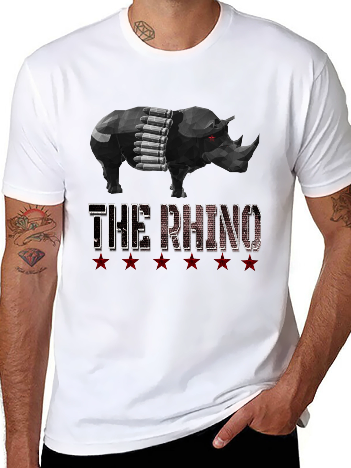 The Rhino Graphic Tee - Black Cotton T-Shirt