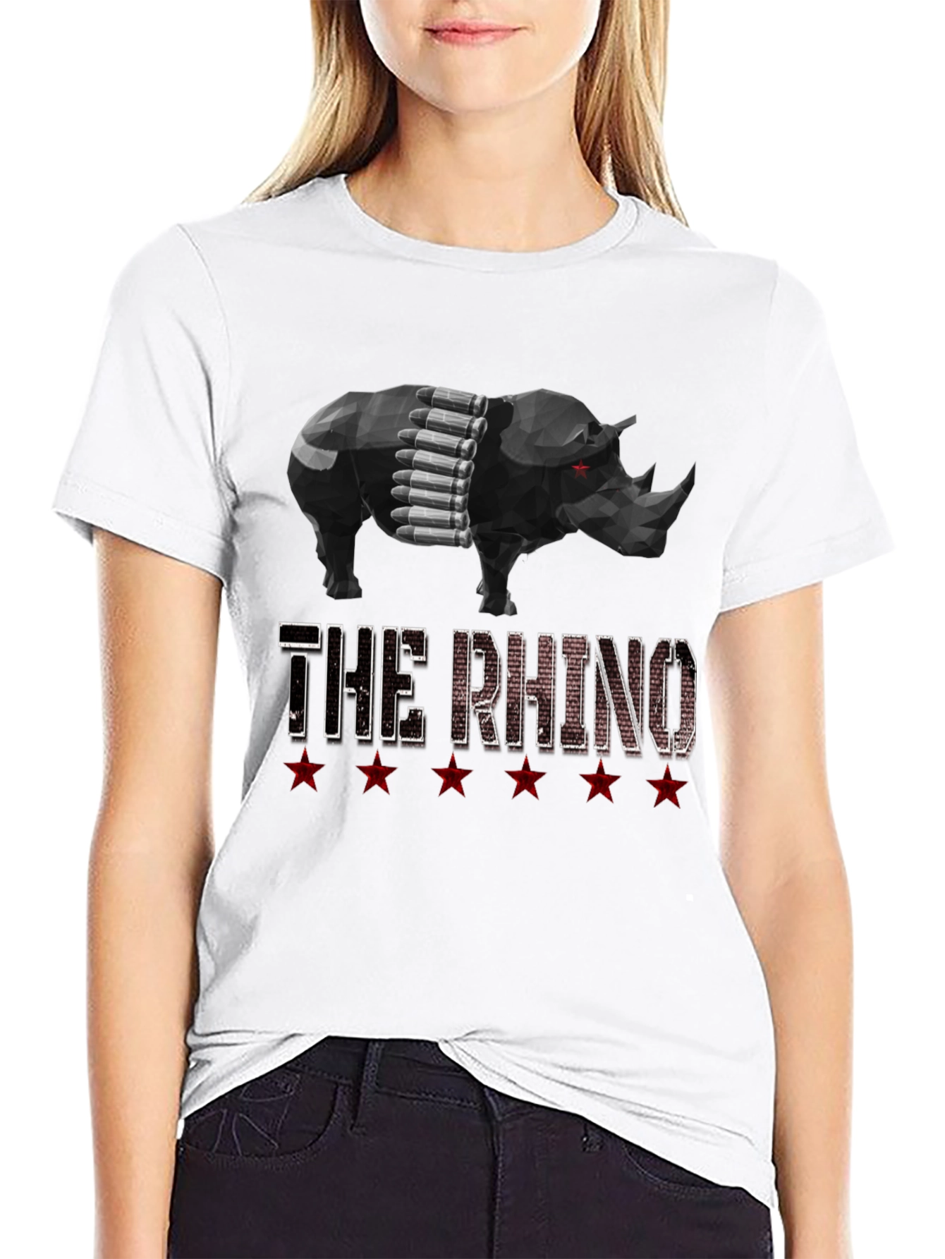 The Rhino Graphic Tee - Black Cotton T-Shirt