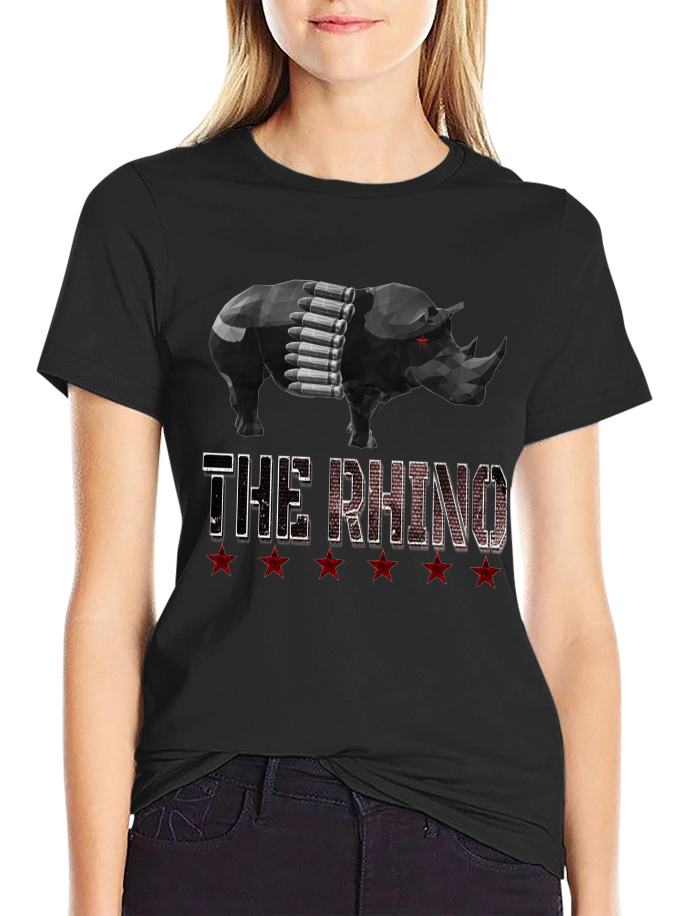 The Rhino Graphic Tee - Black Cotton T-Shirt