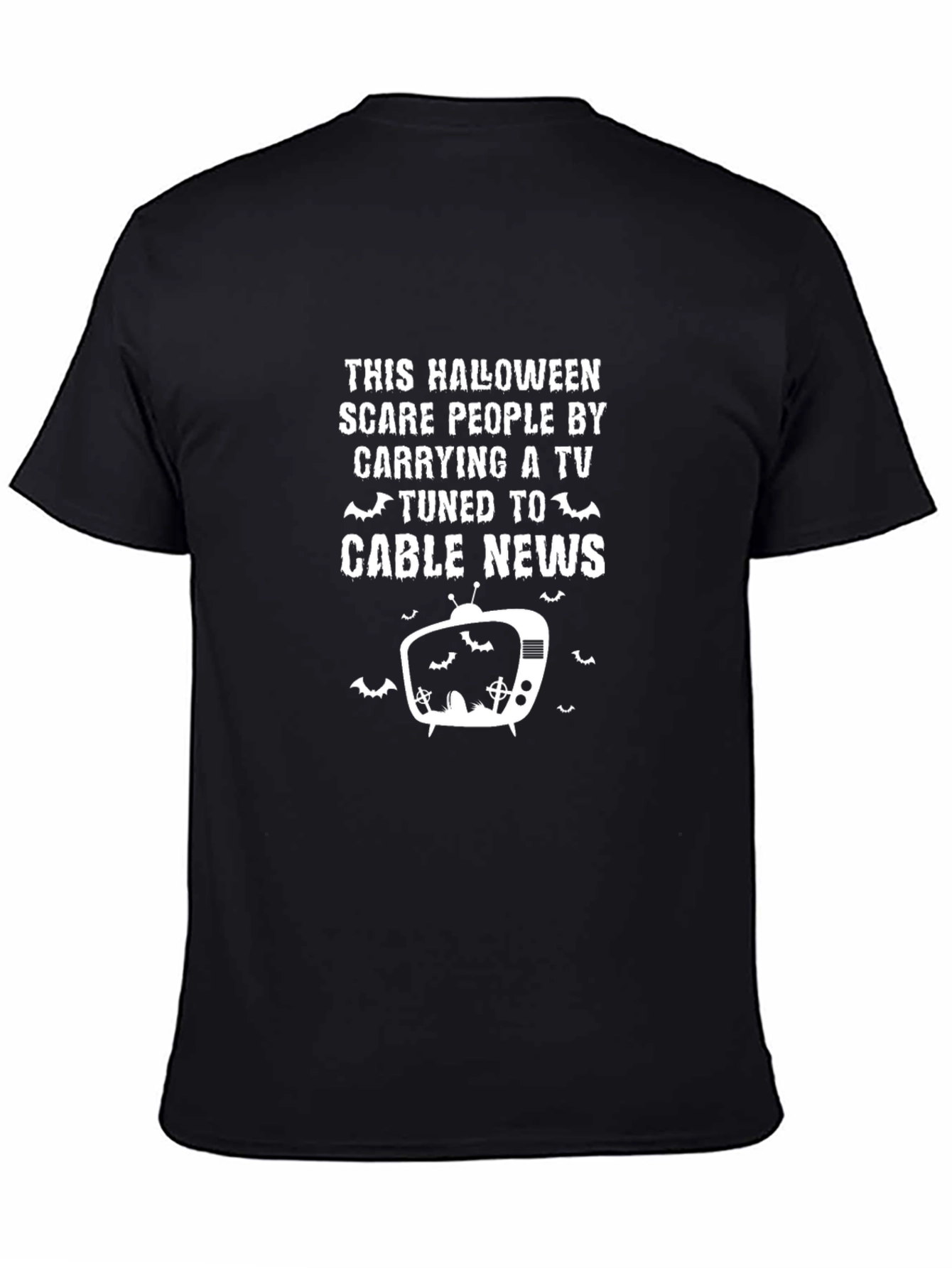 Halloween Scary Cable News TV Graphic Tee