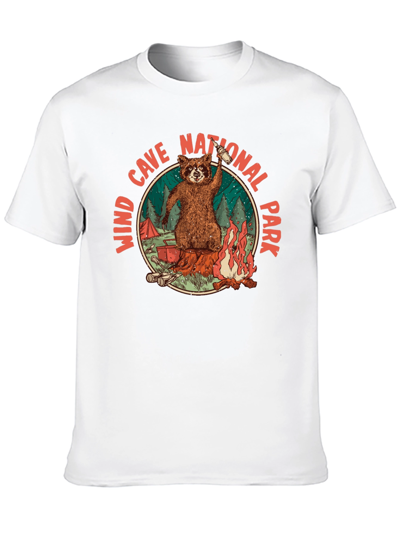 Wind Cave National Park Raccoon Camping T-Shirt