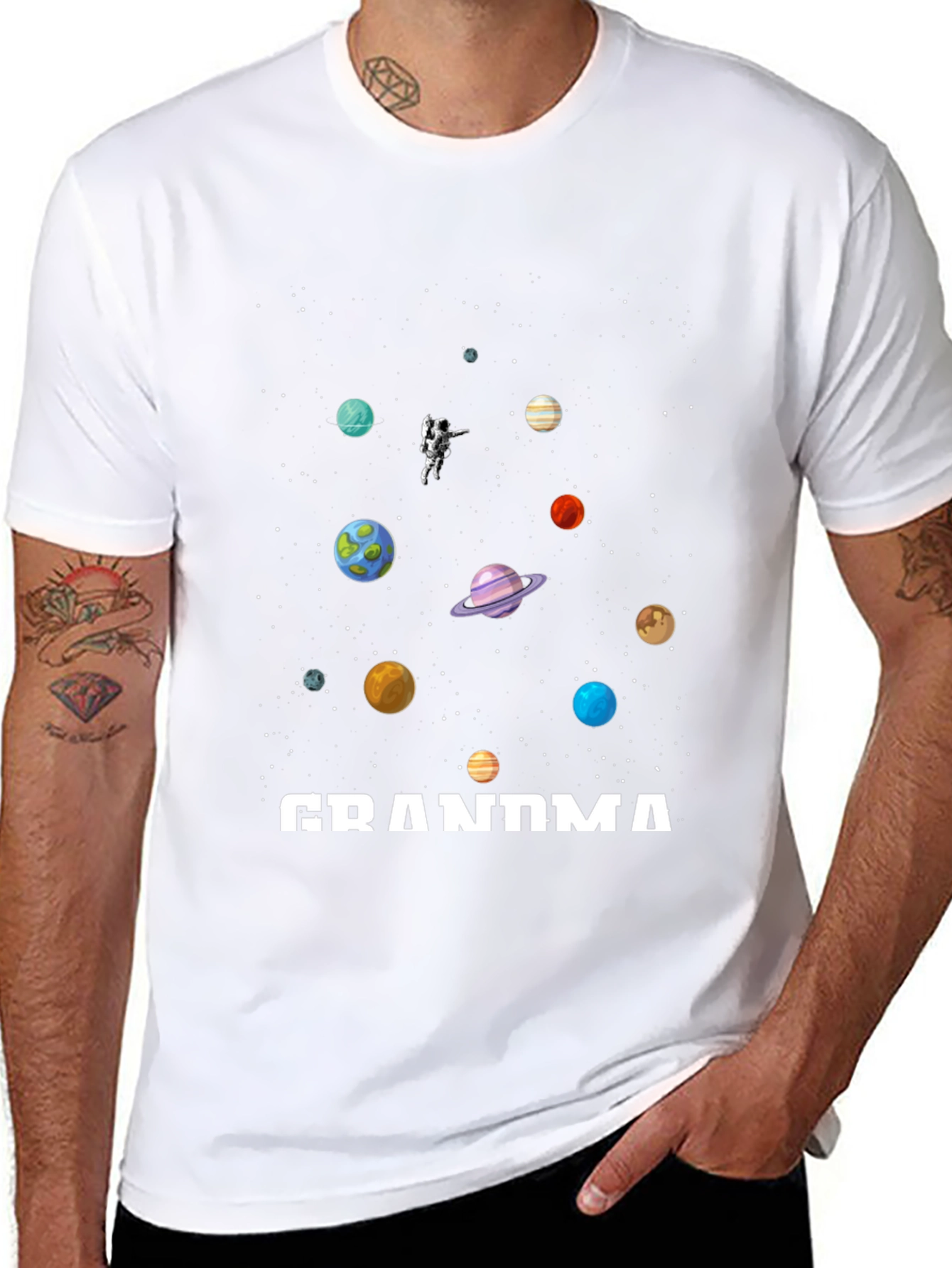Grandma Space Planets Astronaut T-Shirt