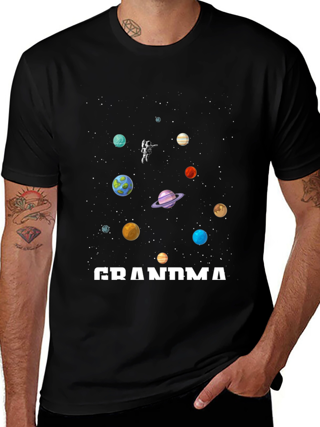 Grandma Space Planets Astronaut T-Shirt