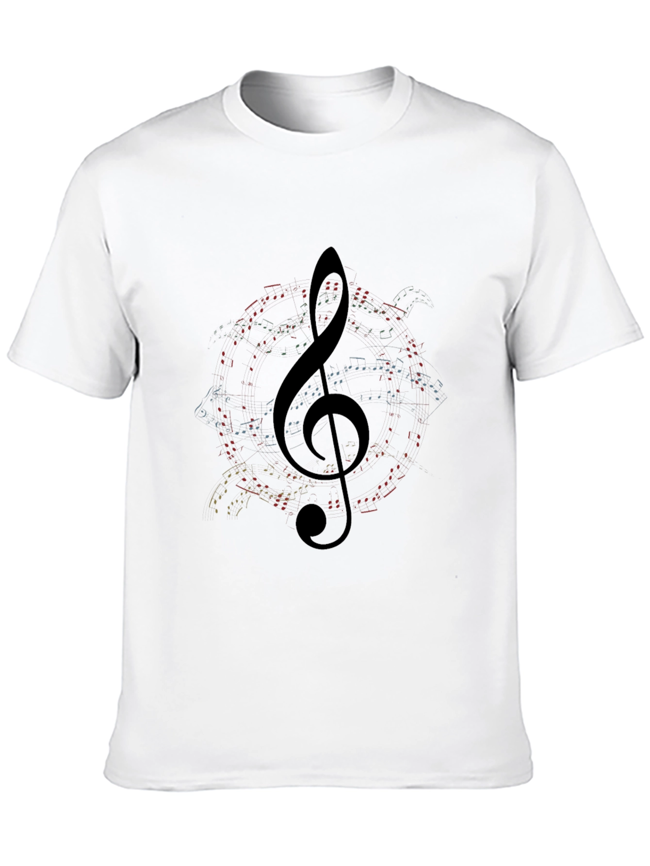 Musical Note Clef Graphic Black T-Shirt