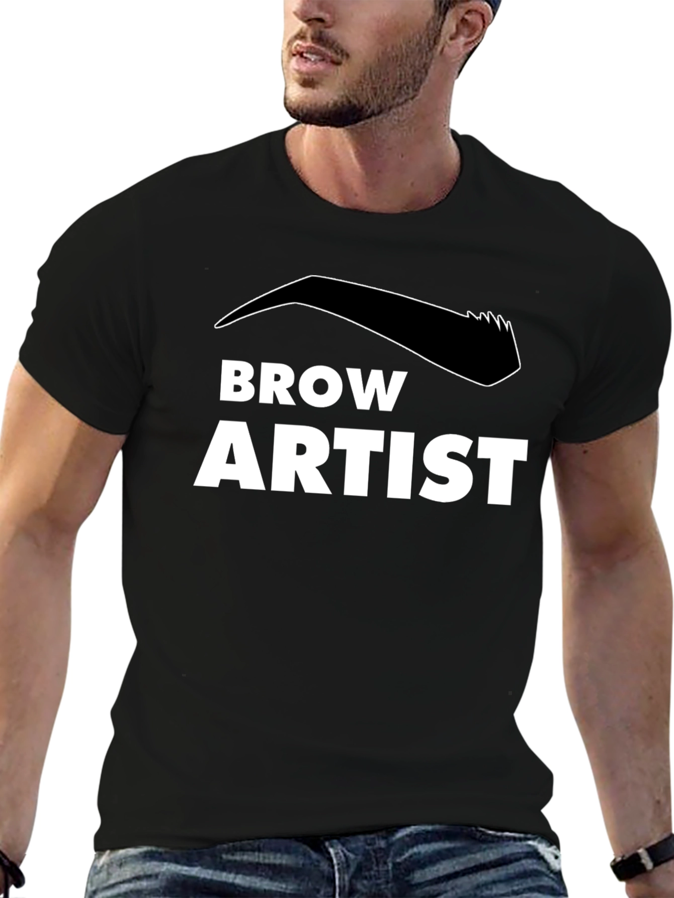 Brow Artist Black T-Shirt - Stylish Eyebrow Design