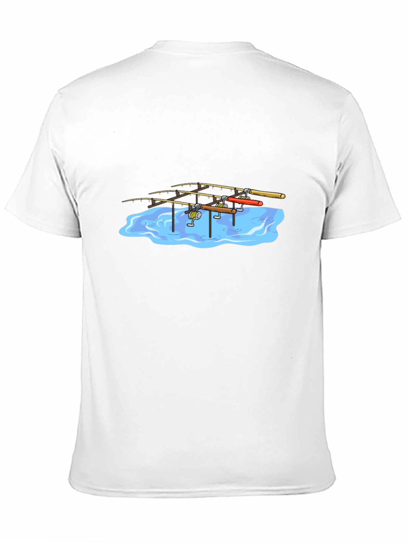 Fishing Rods Graphic Black T-Shirt