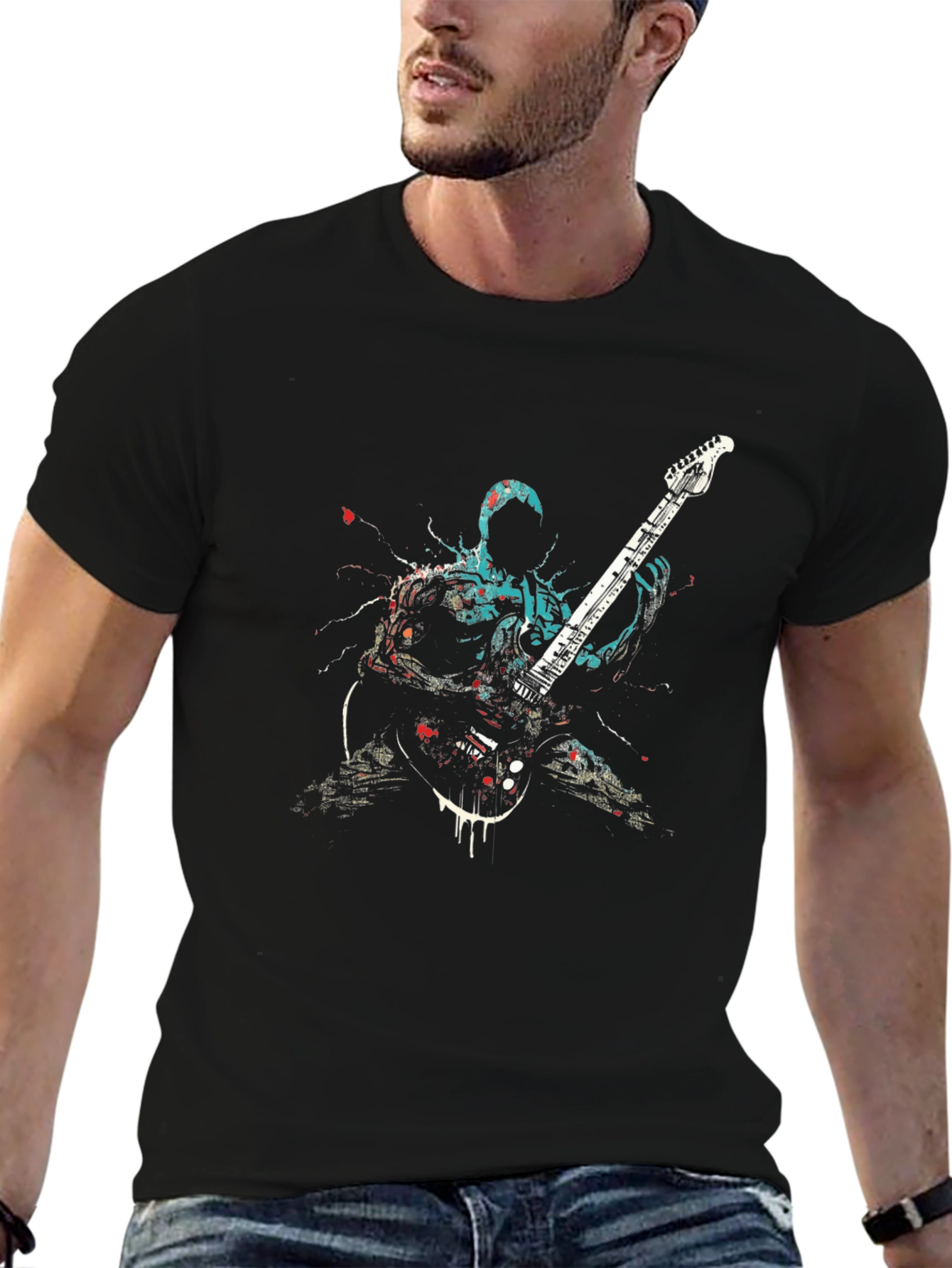 Guitarist Graphic Black T-Shirt