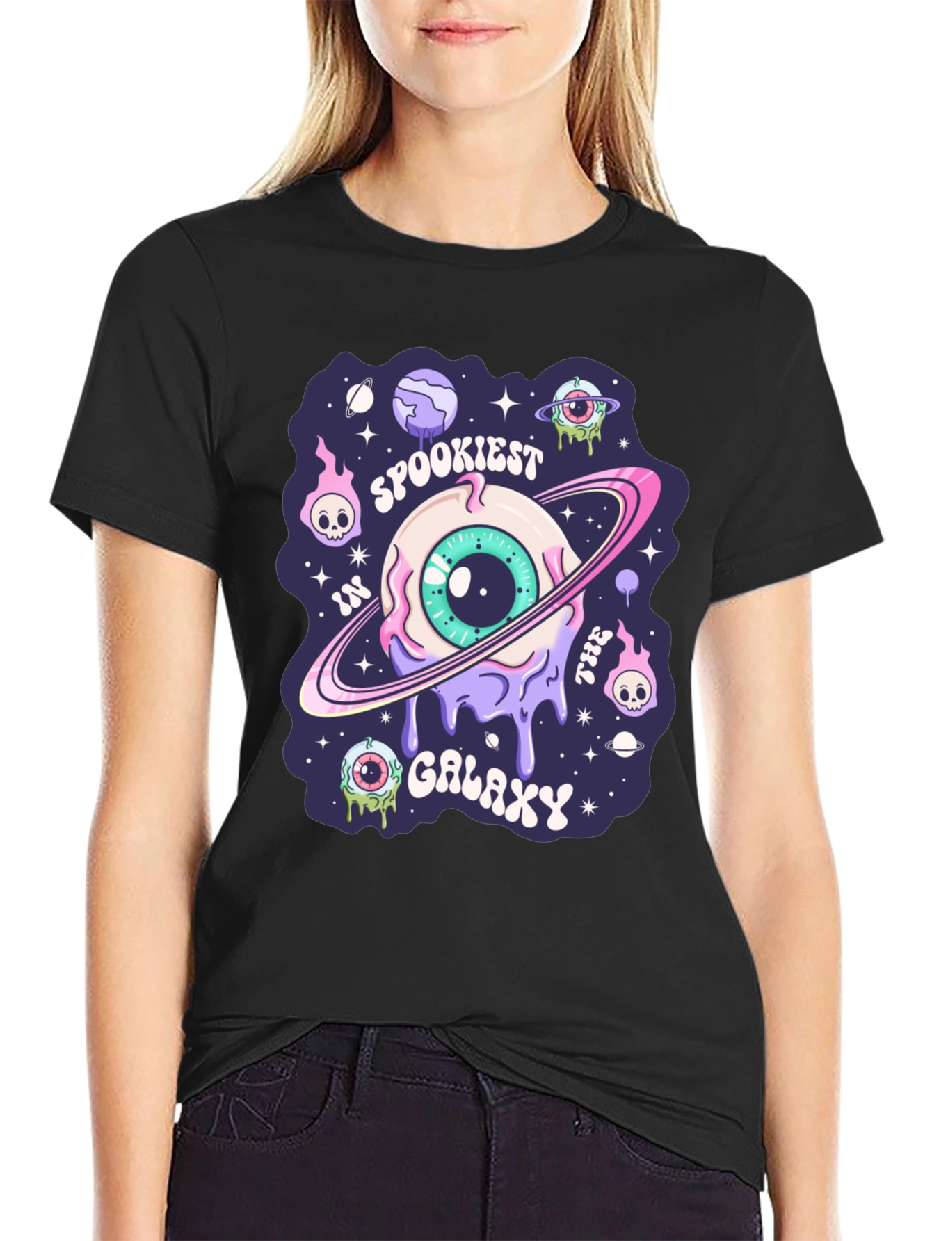 Spookiest Galaxy Graphic Print T-Shirt