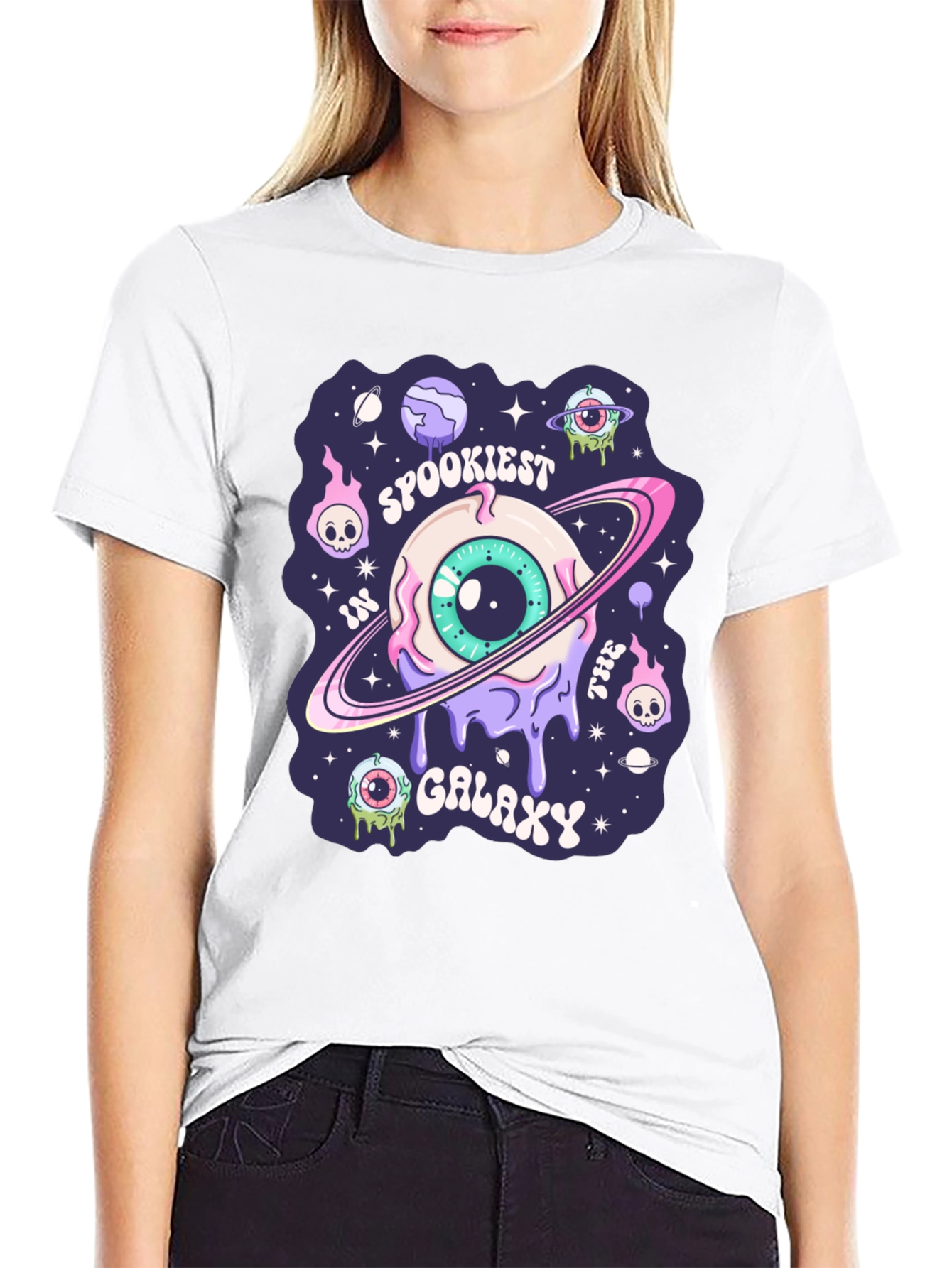 Spookiest Galaxy Graphic Print T-Shirt