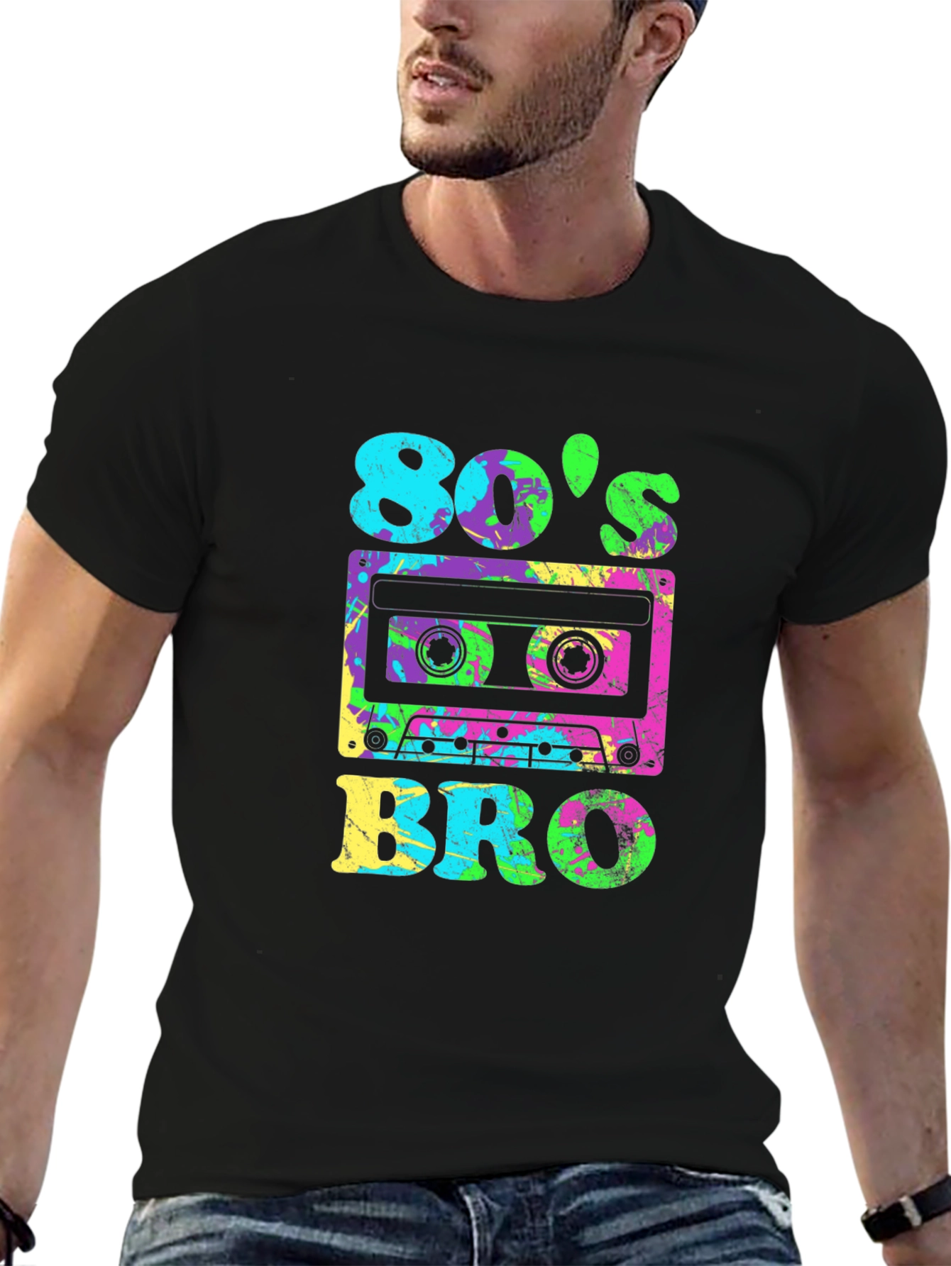80s Bro Retro Cassette Graphic T-Shirt