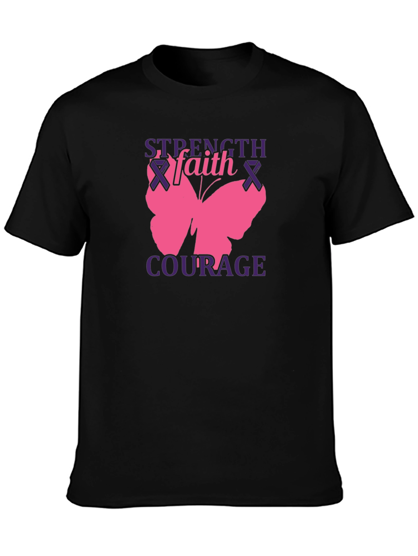 Strength Faith Courage Butterfly Graphic Tee