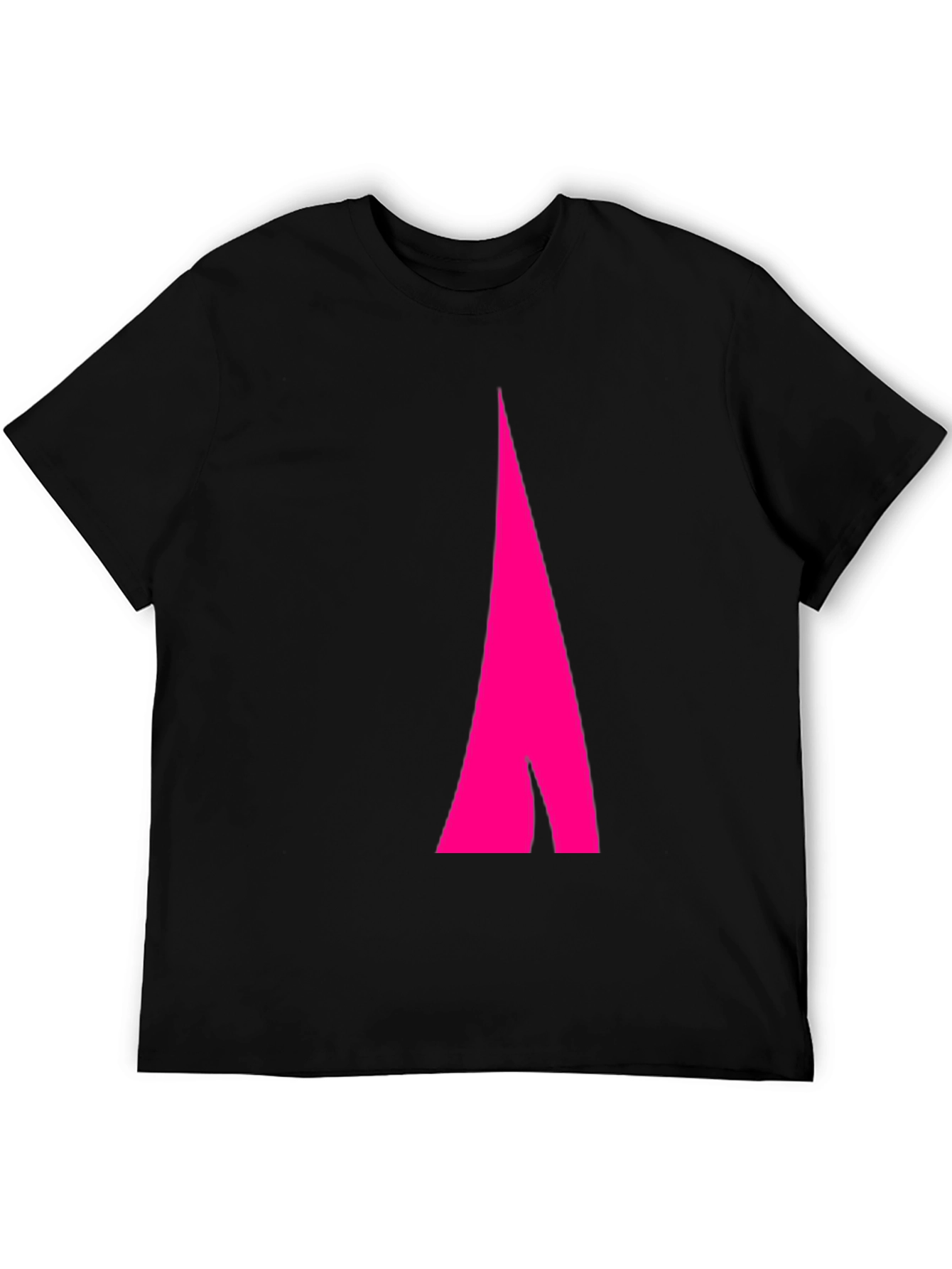 Mens Black Tee with Abstract Pink Arrow Design