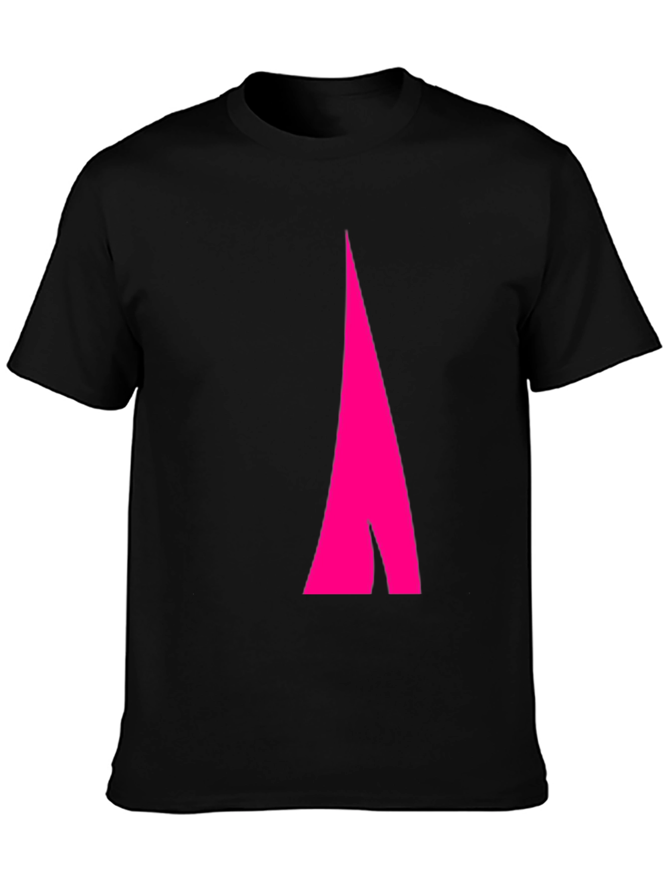 Mens Black Tee with Abstract Pink Arrow Design