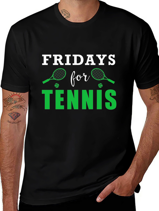 Fridays for Tennis T-Shirt: Tennis Rackets & Balls Graphic Tee