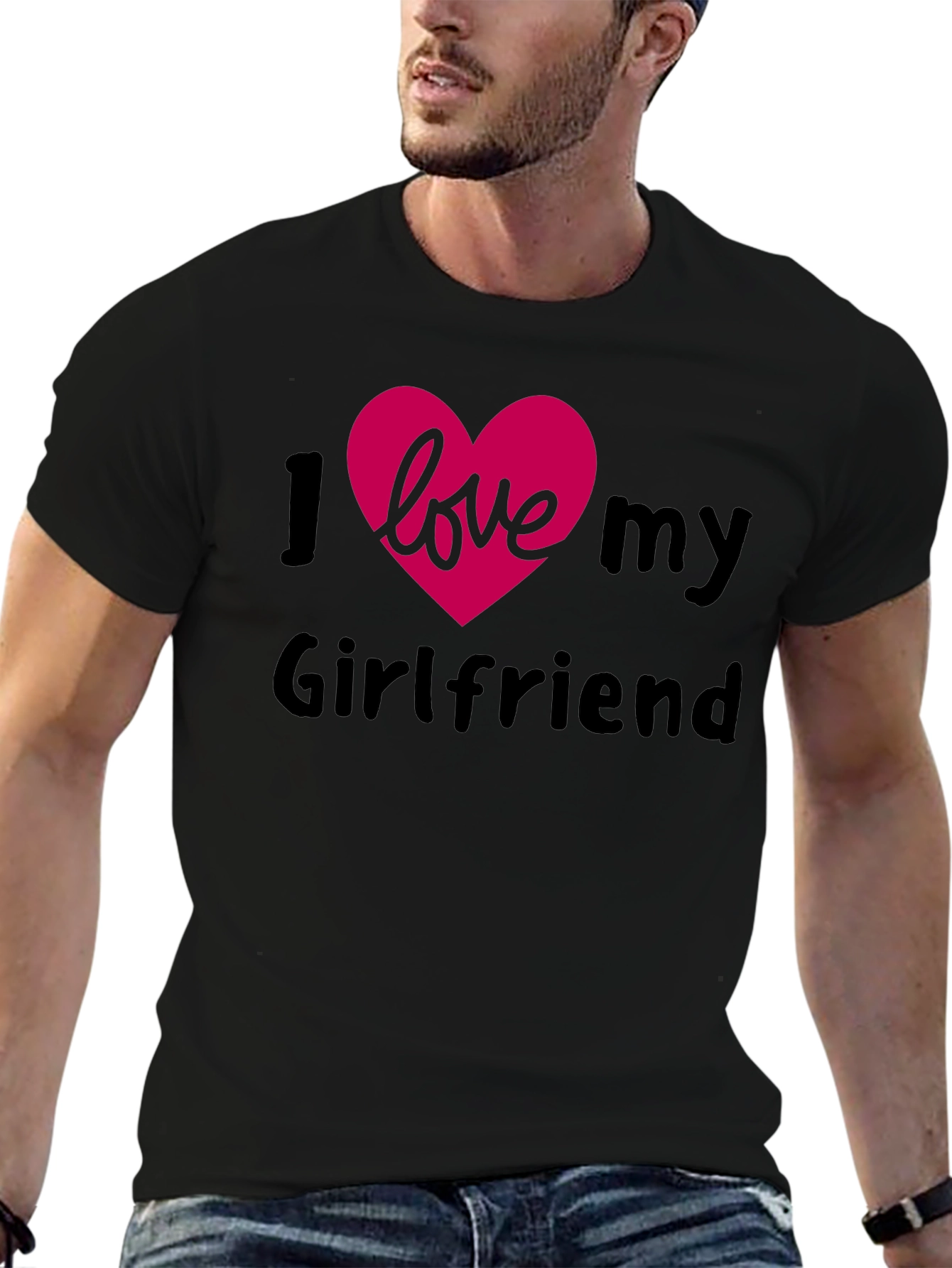I Heart My Girlfriend Black T-Shirt - Affectionate Apparel