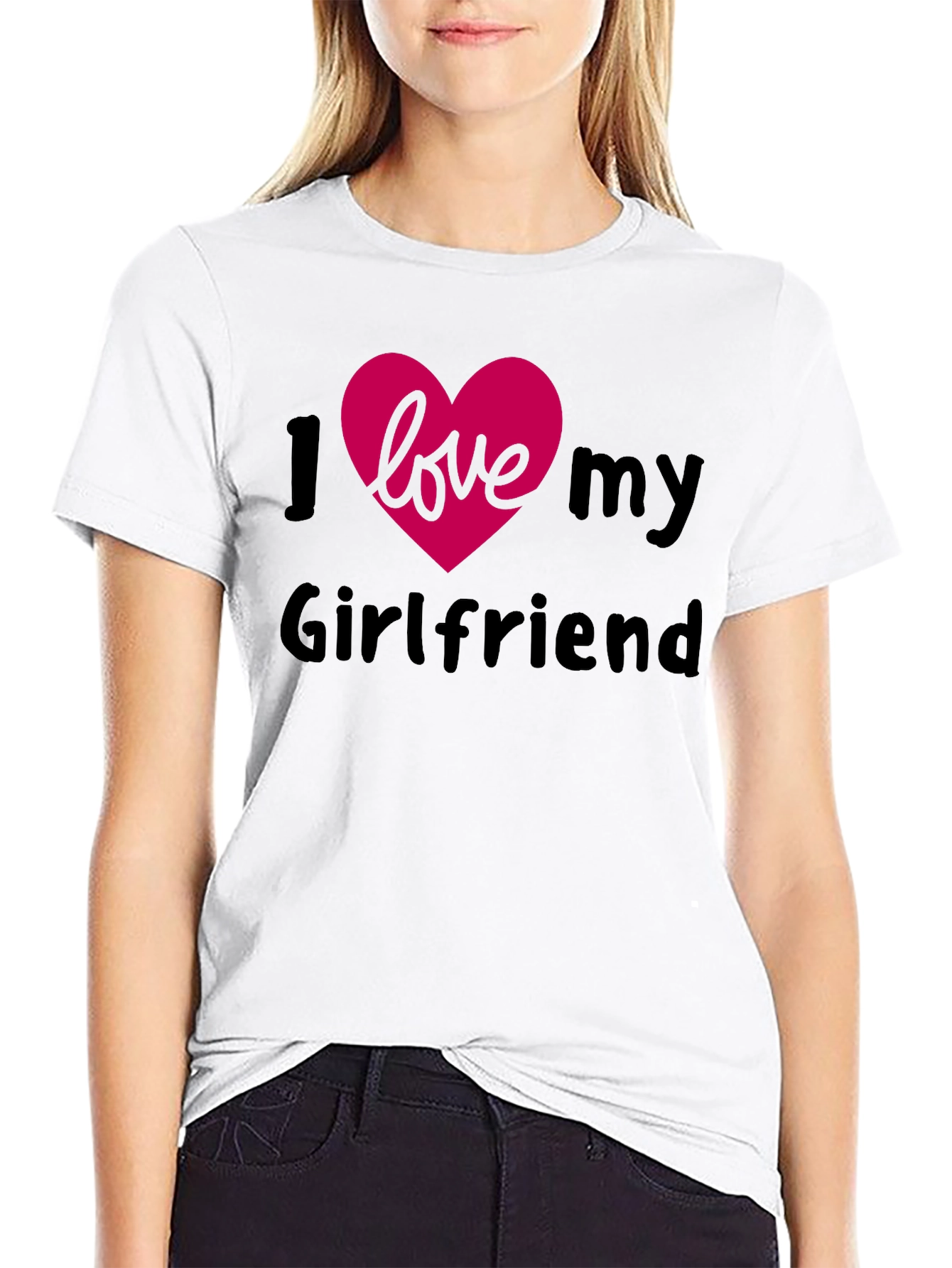 I Heart My Girlfriend Black T-Shirt - Affectionate Apparel