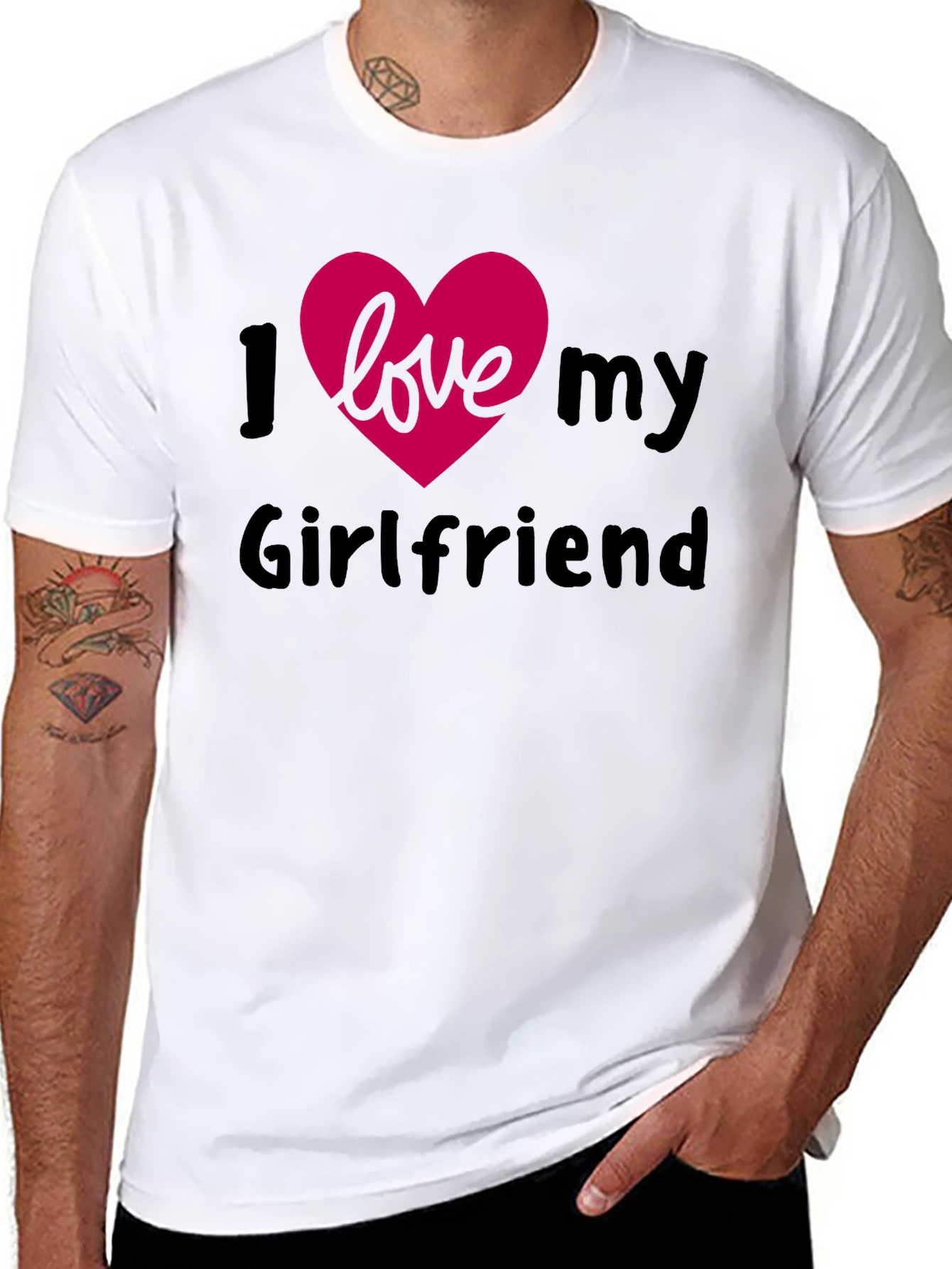 I Heart My Girlfriend Black T-Shirt - Affectionate Apparel