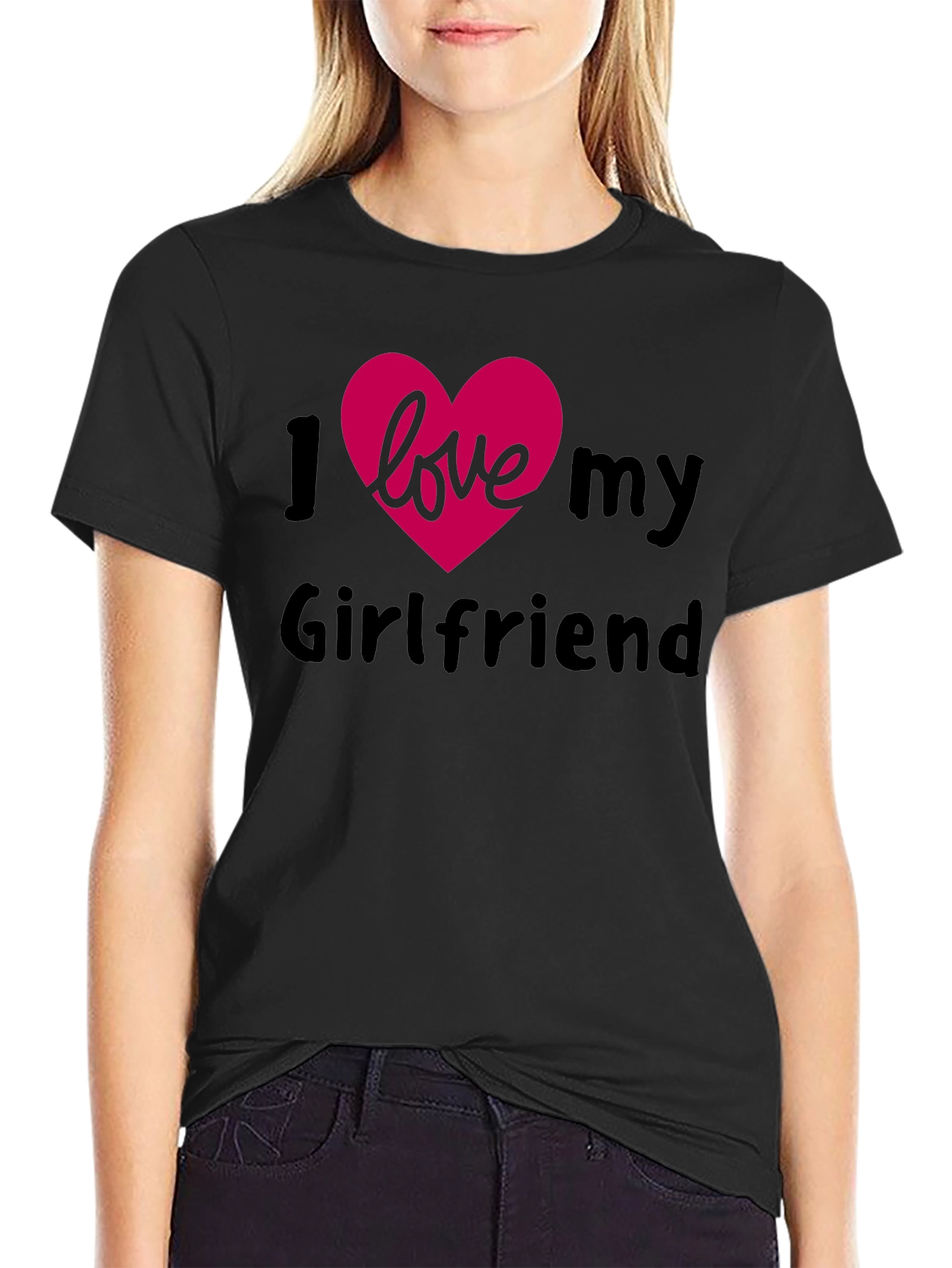 I Heart My Girlfriend Black T-Shirt - Affectionate Apparel