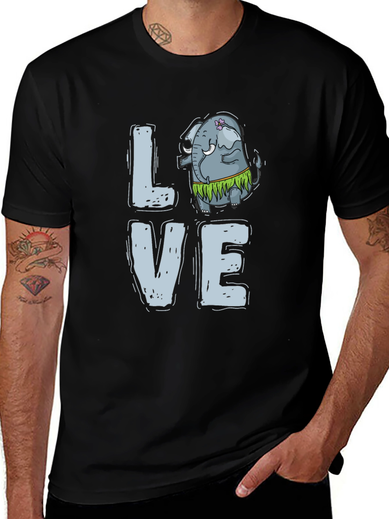 Love Elephant Hula Graphic Tee