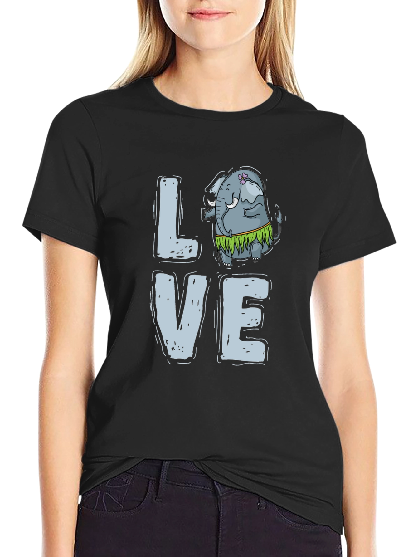 Love Elephant Hula Graphic Tee