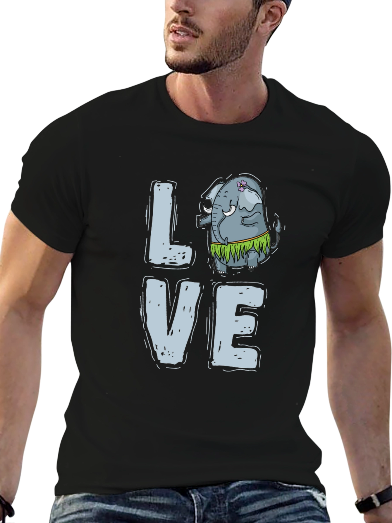 Love Elephant Hula Graphic Tee