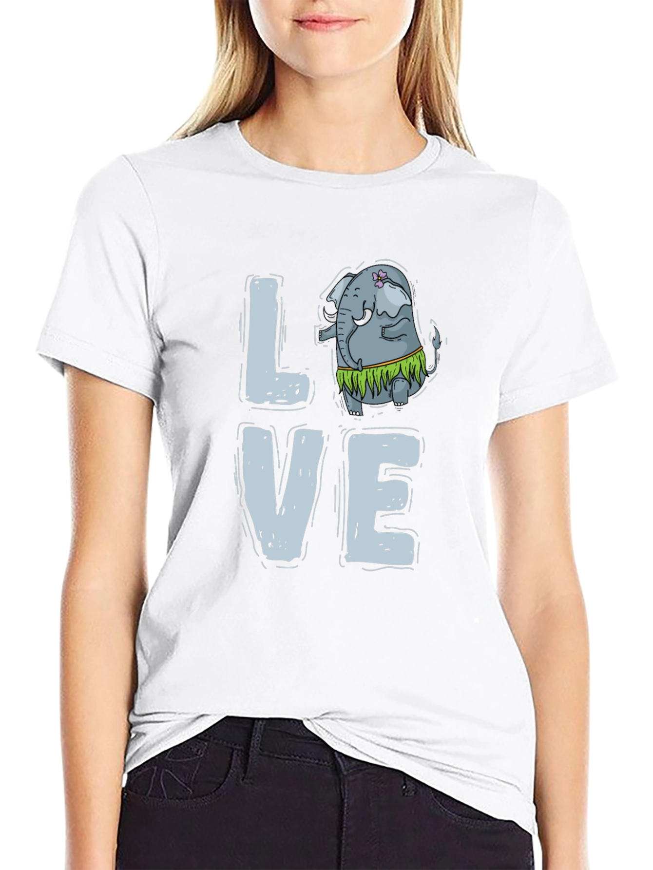 Love Elephant Hula Graphic Tee