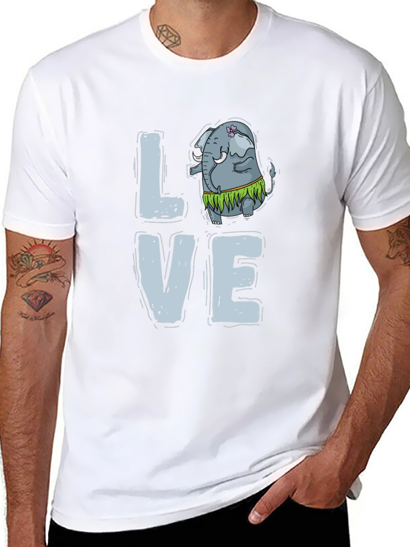 Love Elephant Hula Graphic Tee