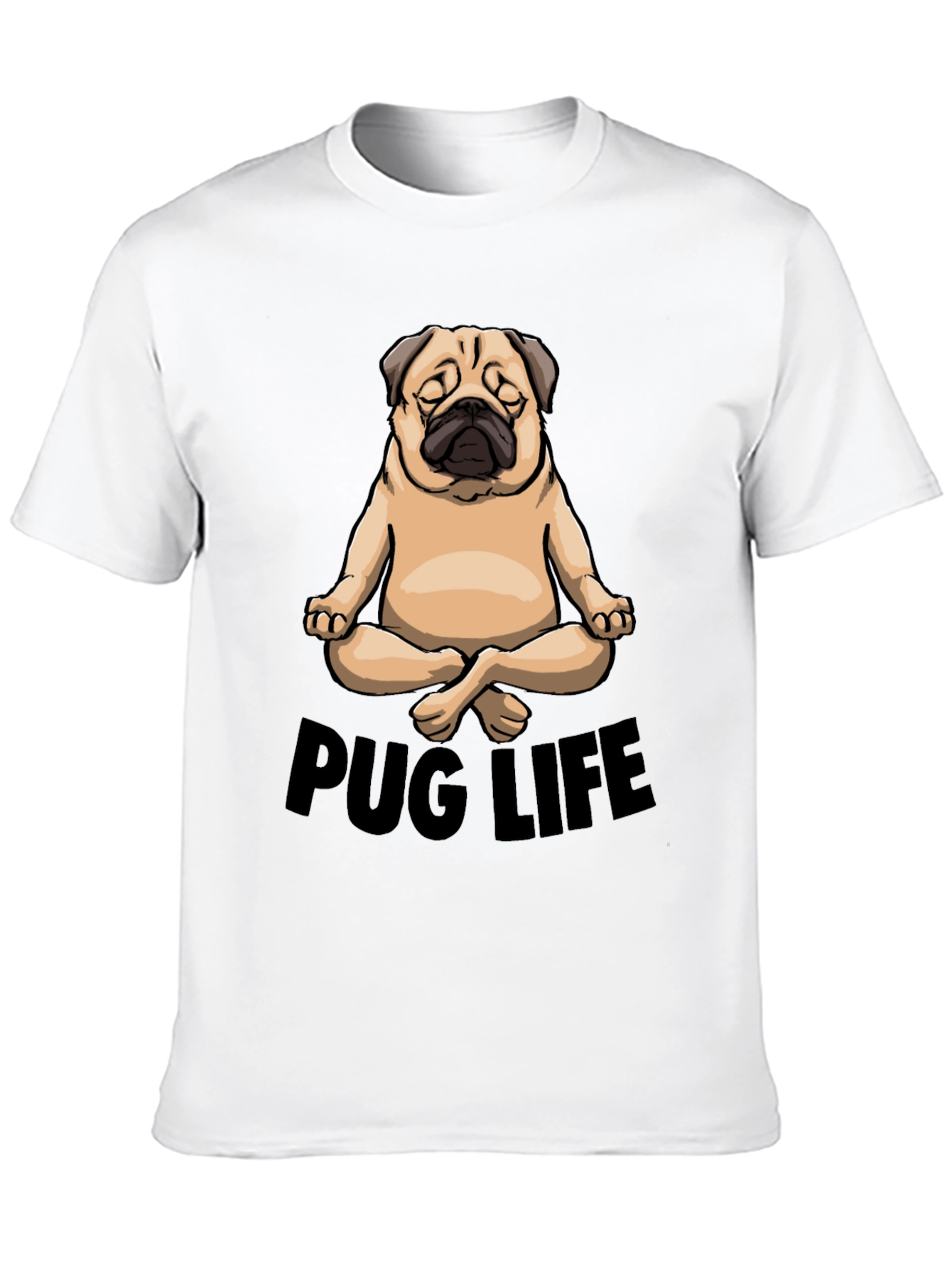 Zen Pug Life T-Shirt - Meditating Dog Graphic Tee