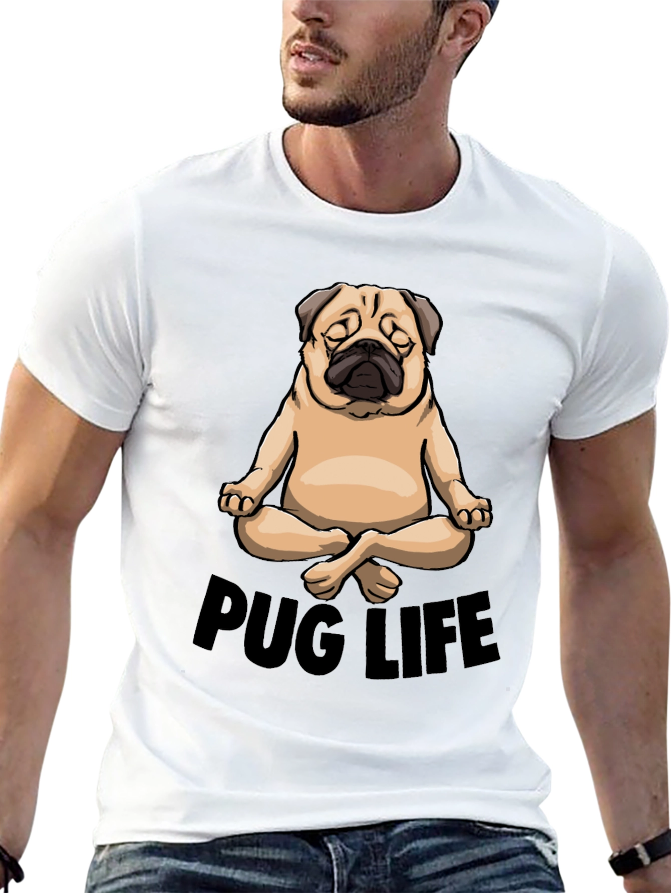 Zen Pug Life T-Shirt - Meditating Dog Graphic Tee