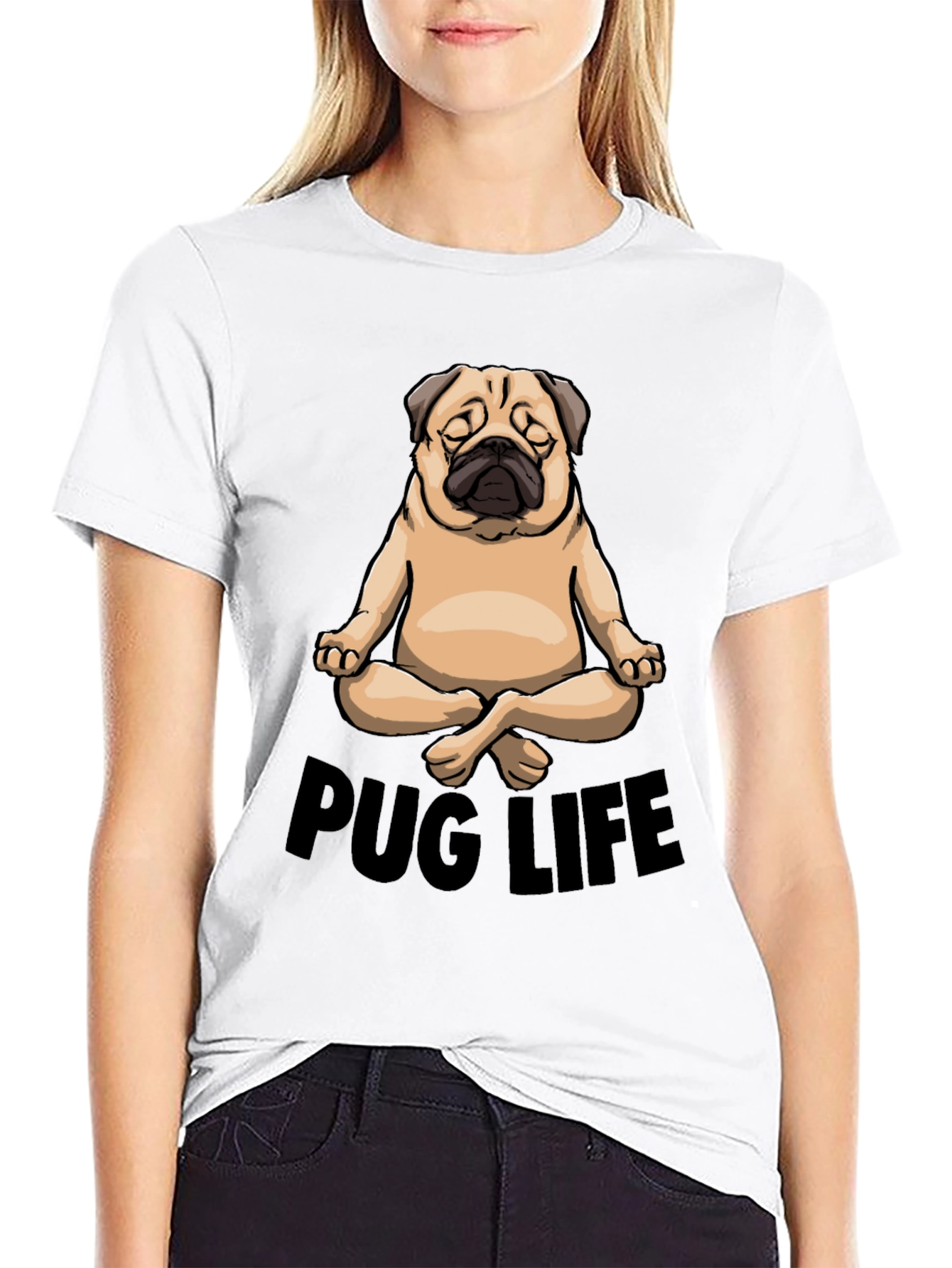 Zen Pug Life T-Shirt - Meditating Dog Graphic Tee