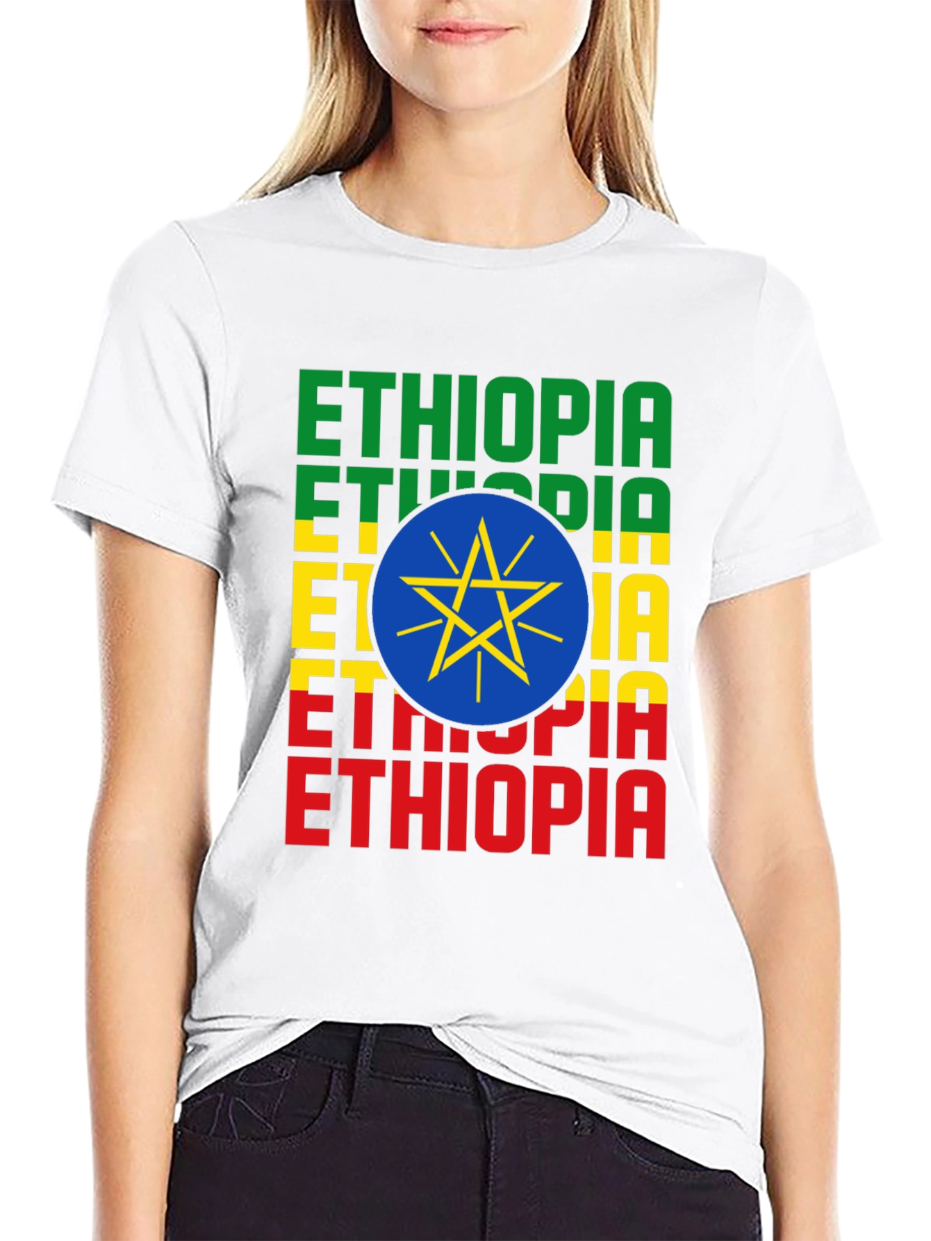 Ethiopia Flag T-Shirt - Mens Graphic Tee