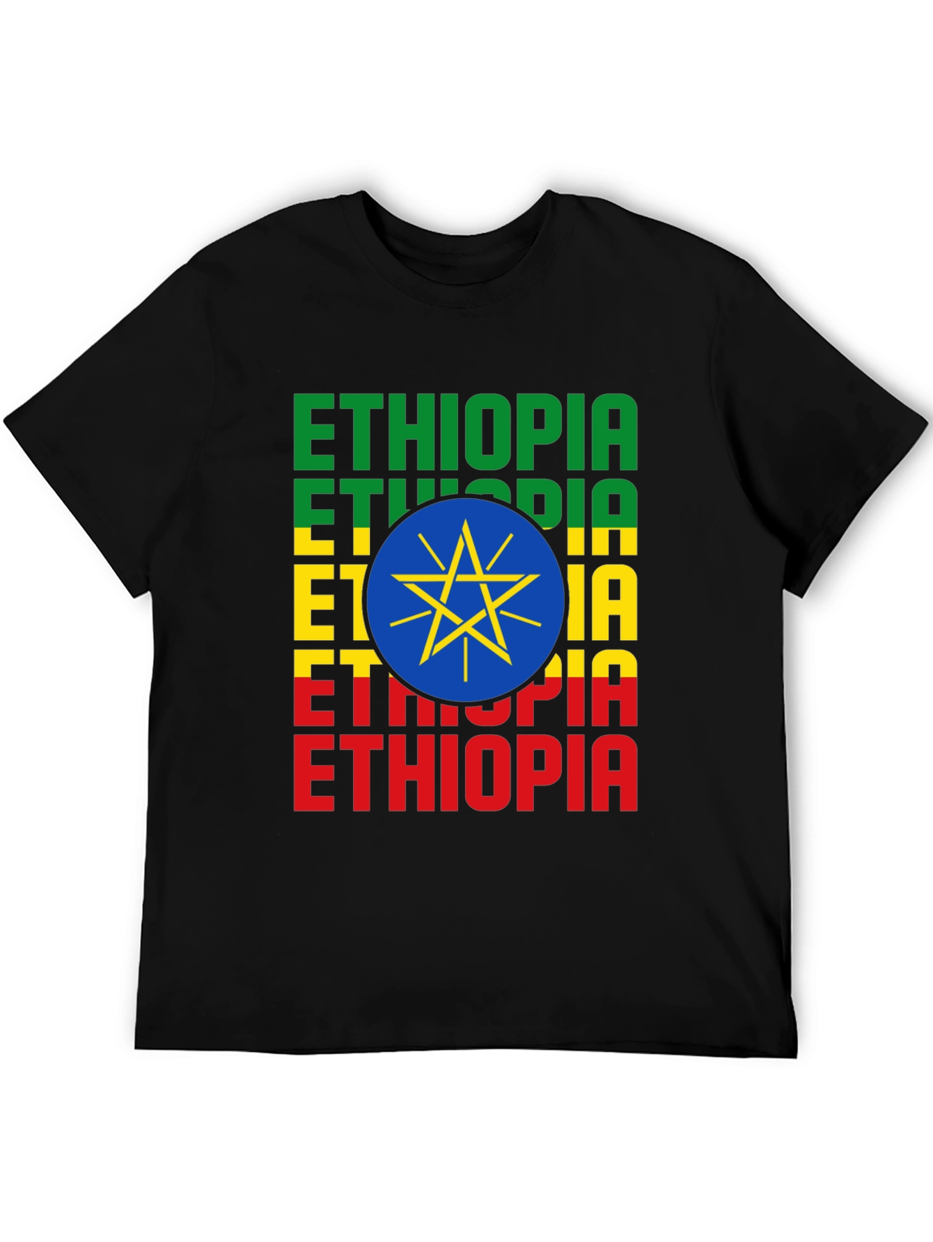 Ethiopia Flag T-Shirt - Mens Graphic Tee