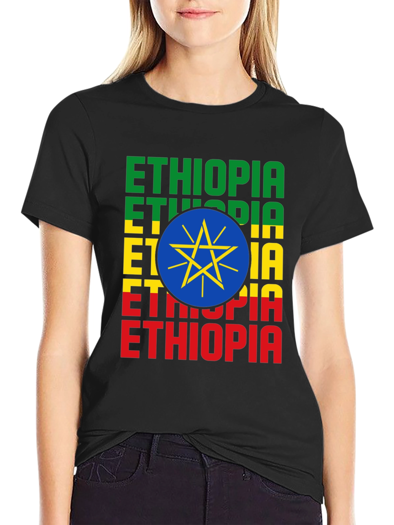 Ethiopia Flag T-Shirt - Mens Graphic Tee