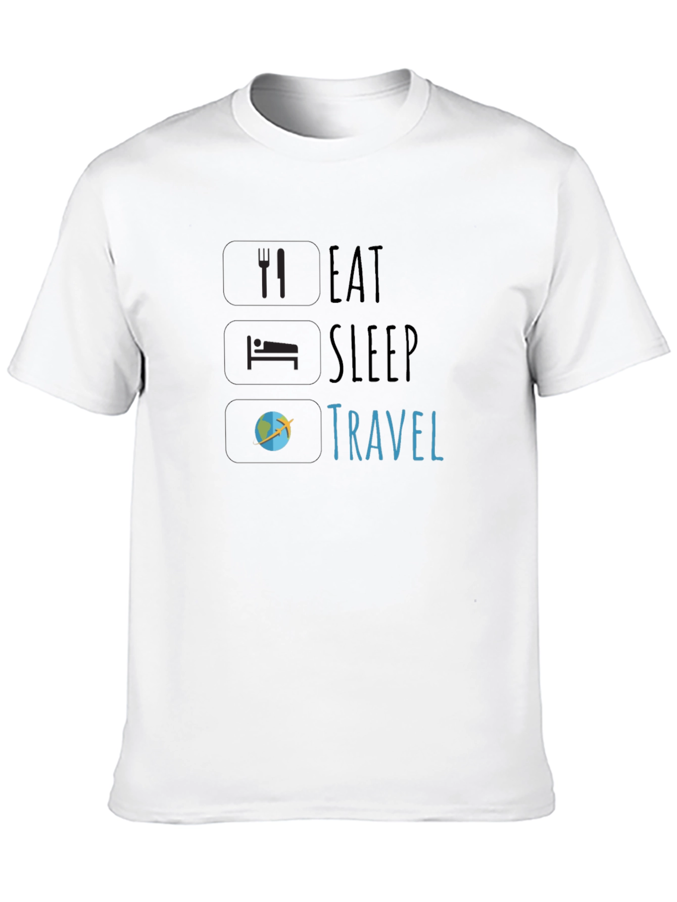 Eat Sleep Travel Black Graphic Tee