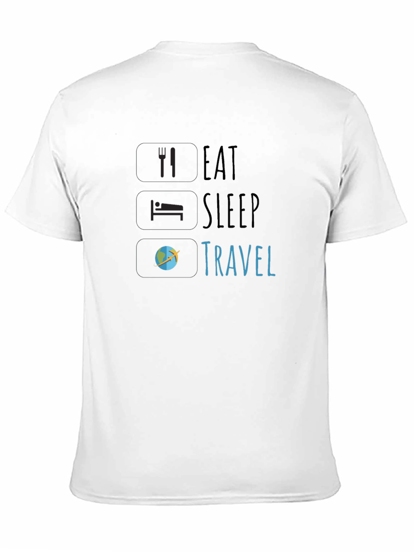 Eat Sleep Travel Black Graphic Tee