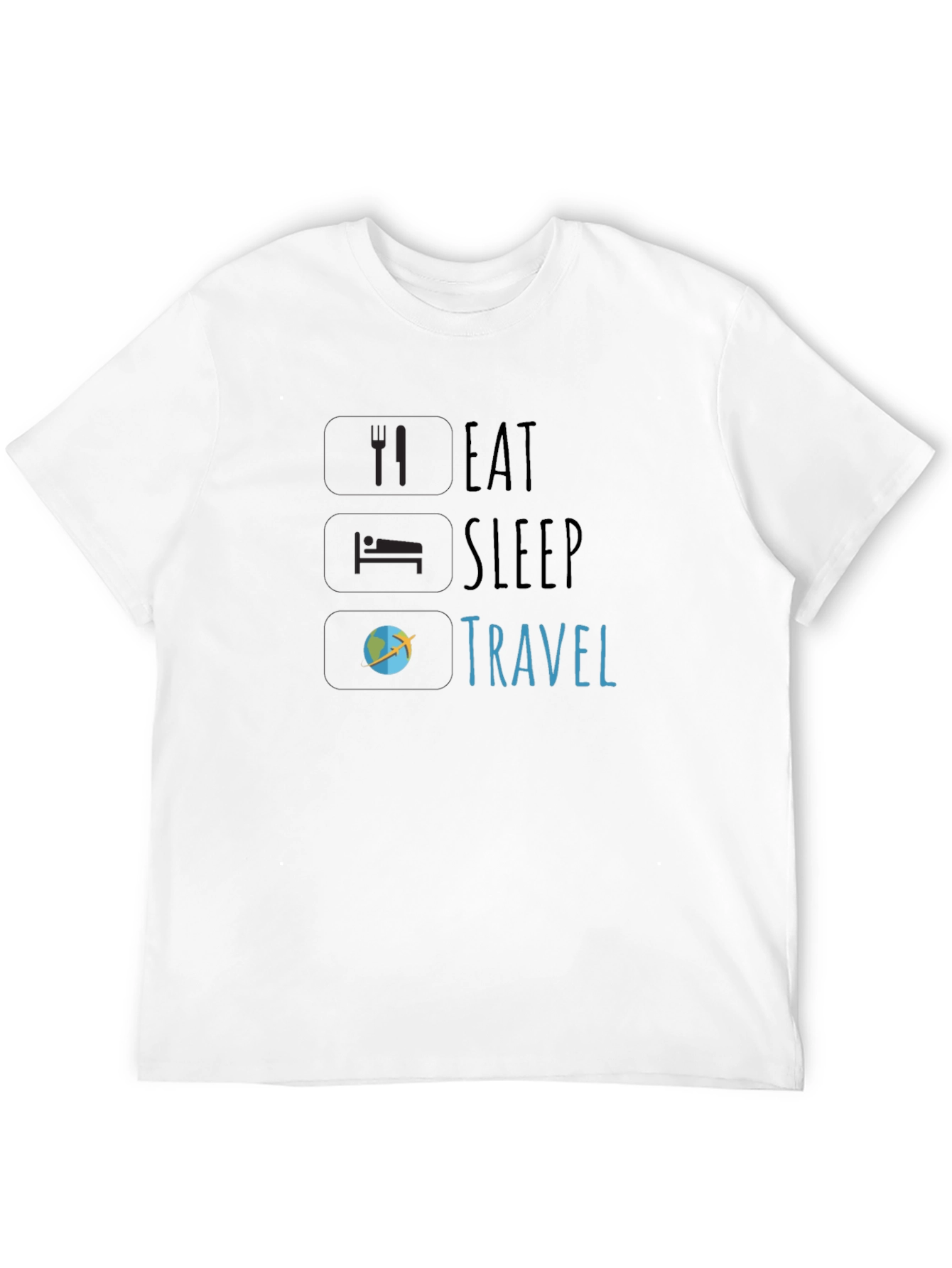 Eat Sleep Travel Black Graphic Tee