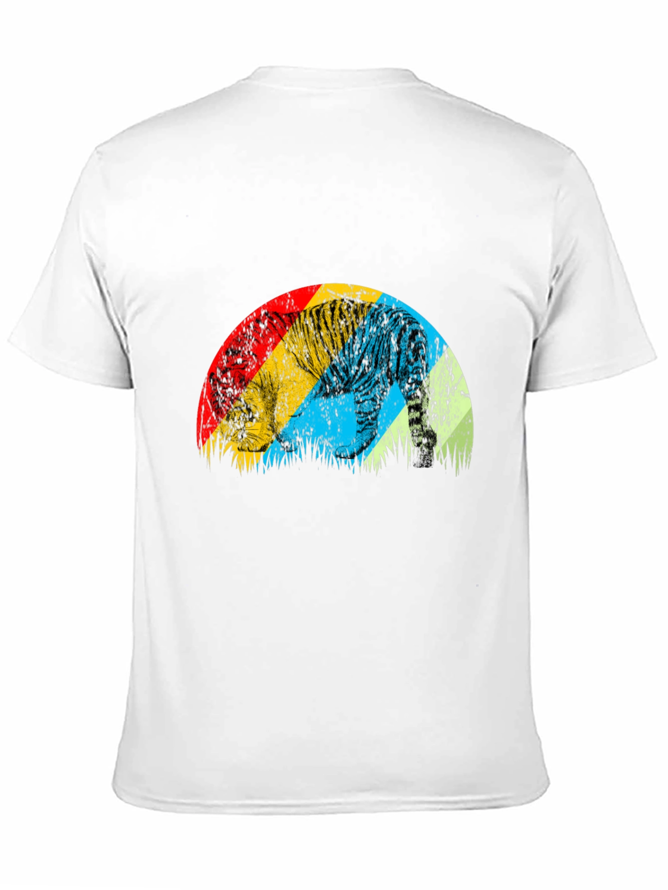 Retro Tiger Graphic Tee - Stylish Mens Black T-Shirt