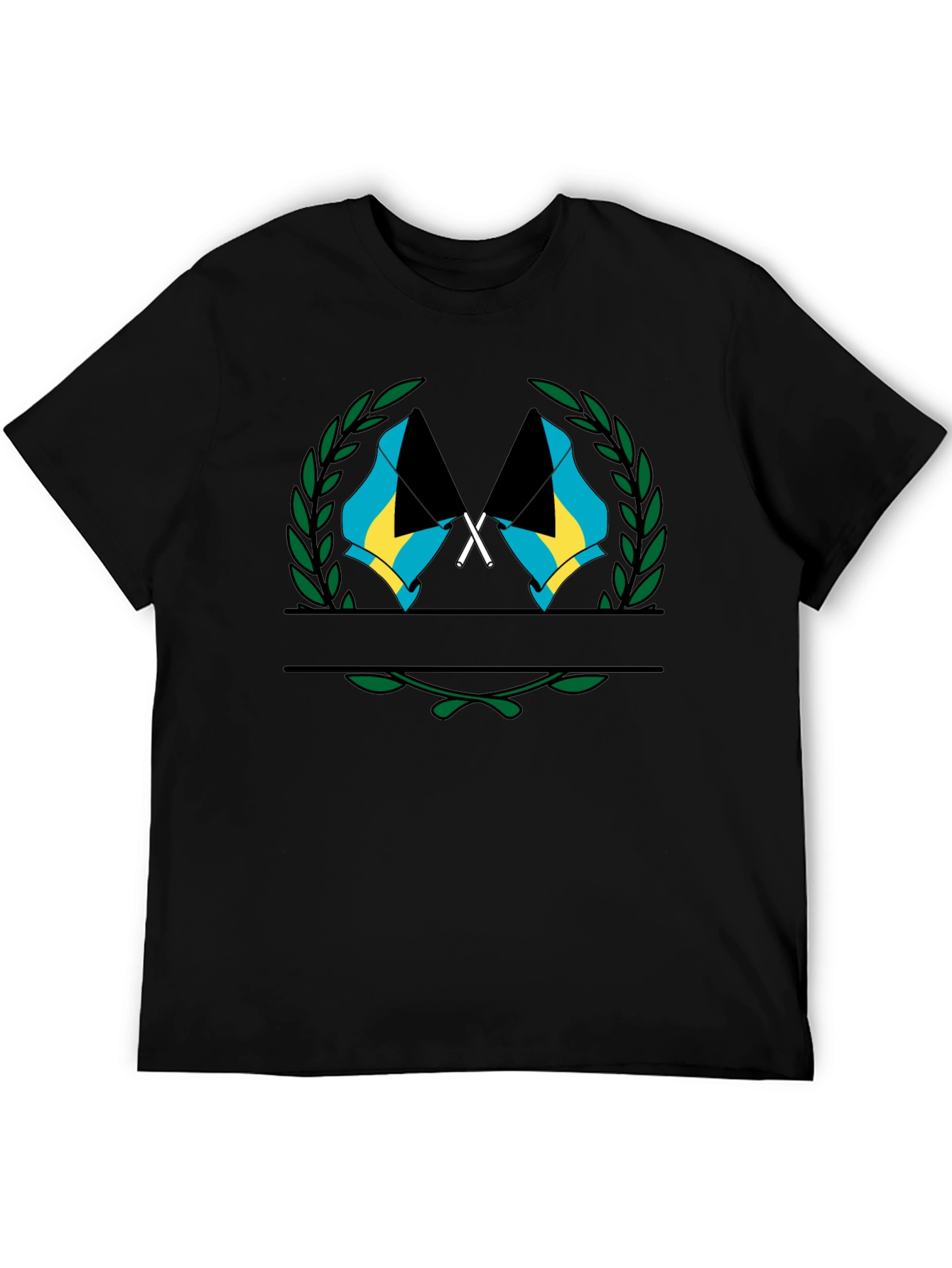 Bahamas Flag T-Shirt - Black Graphic Tee