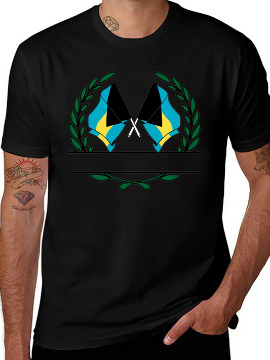 Bahamas Flag T-Shirt - Black Graphic Tee