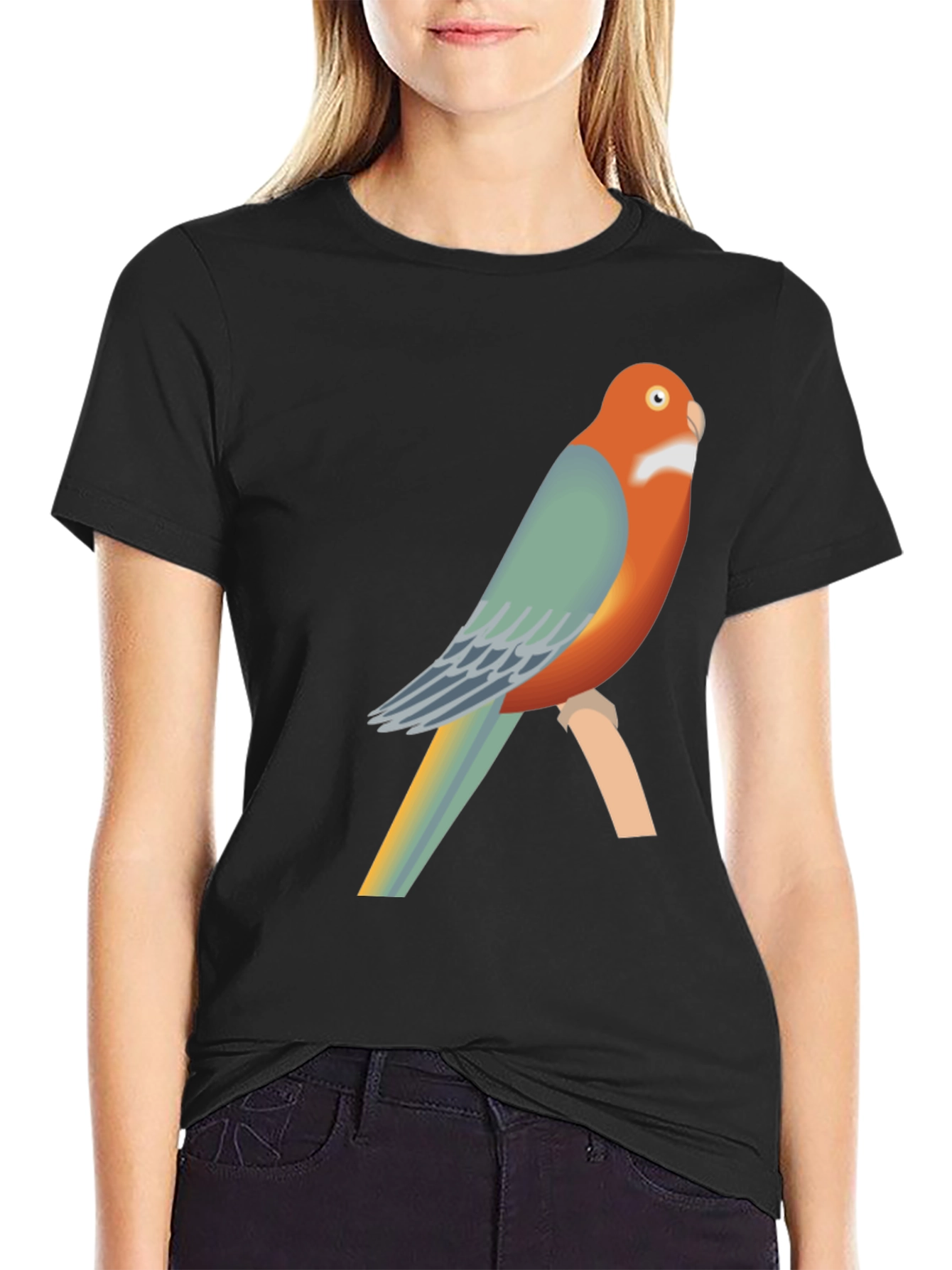 Parrot Graphic Black T-Shirt | Casual Tee