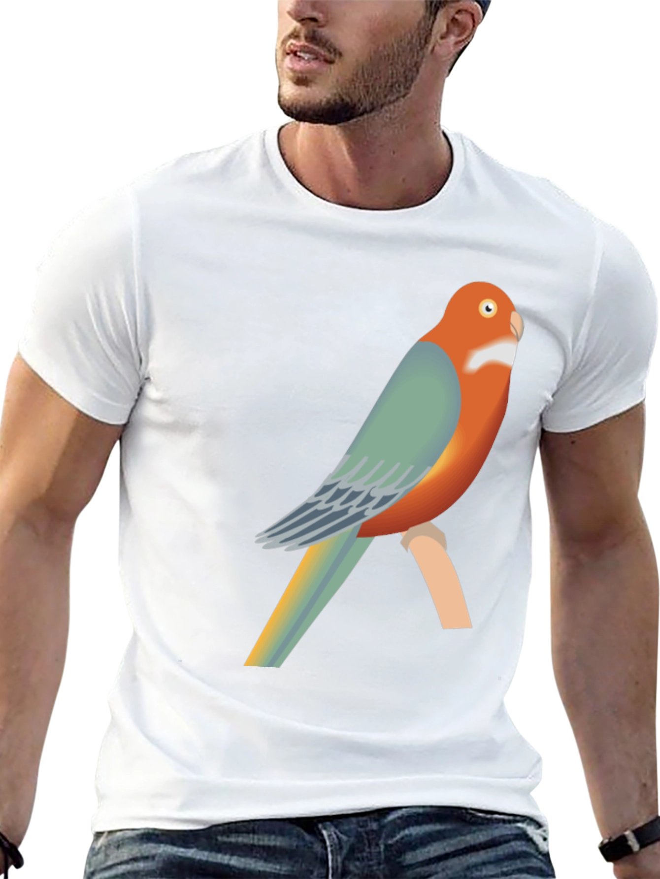 Parrot Graphic Black T-Shirt | Casual Tee
