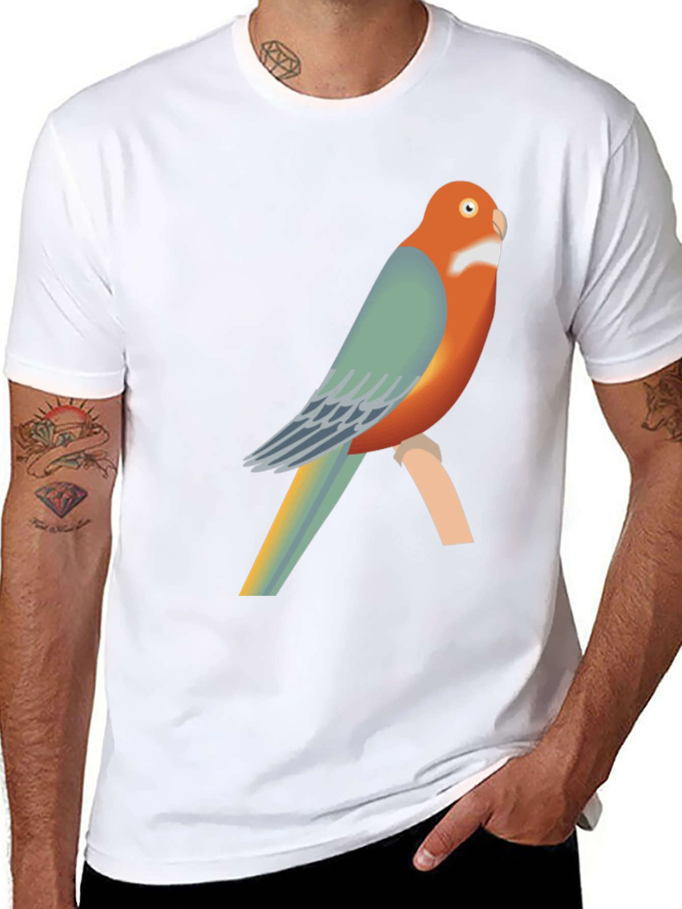 Parrot Graphic Black T-Shirt | Casual Tee