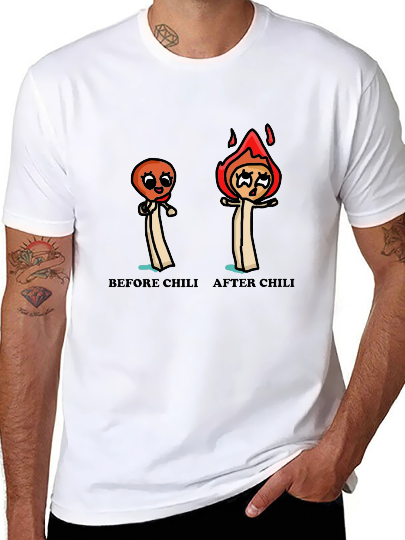 Funny Chili Lover T-Shirt - Before and After