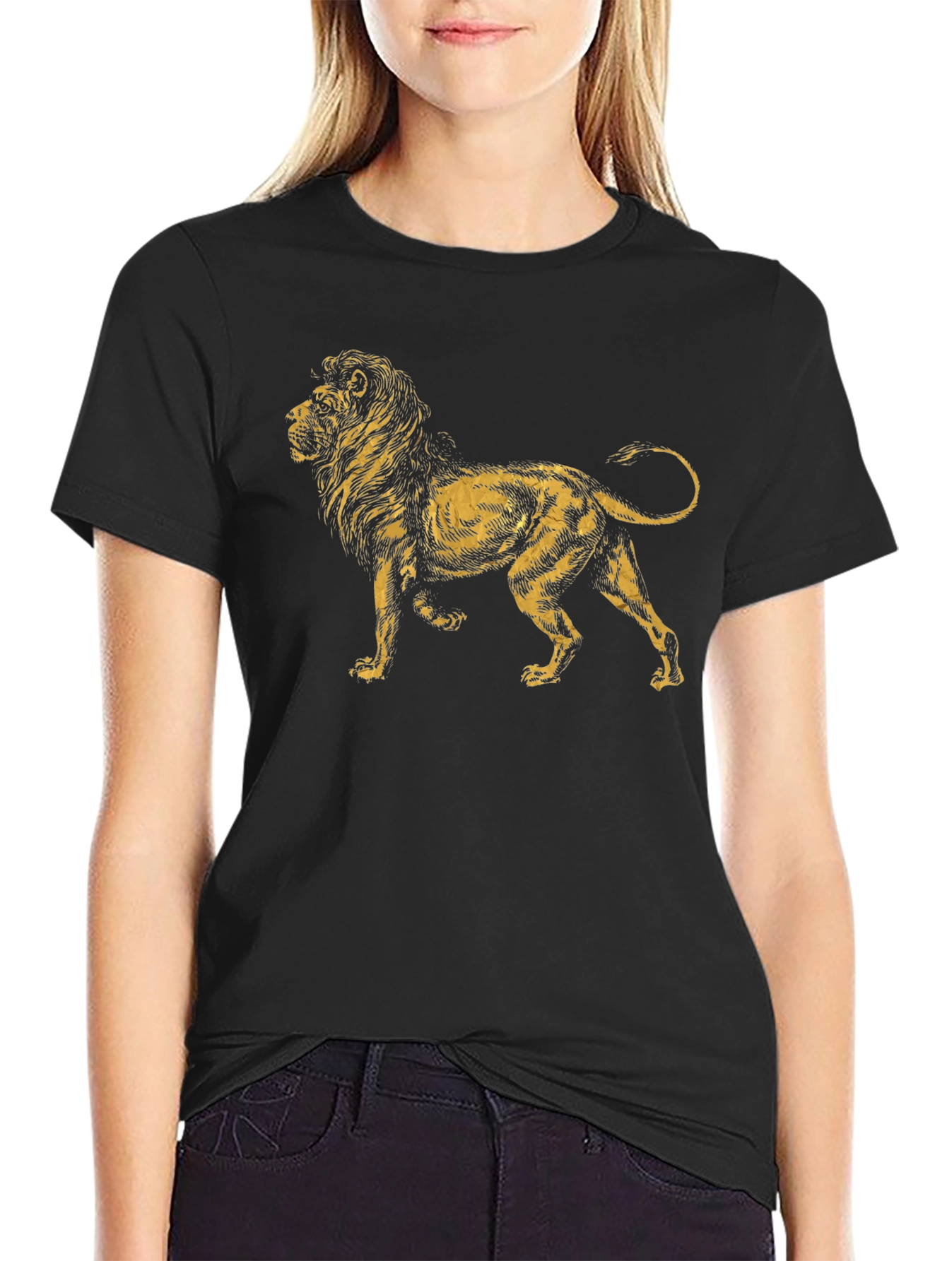 Lion Graphic Tee - Black Unisex T-Shirt