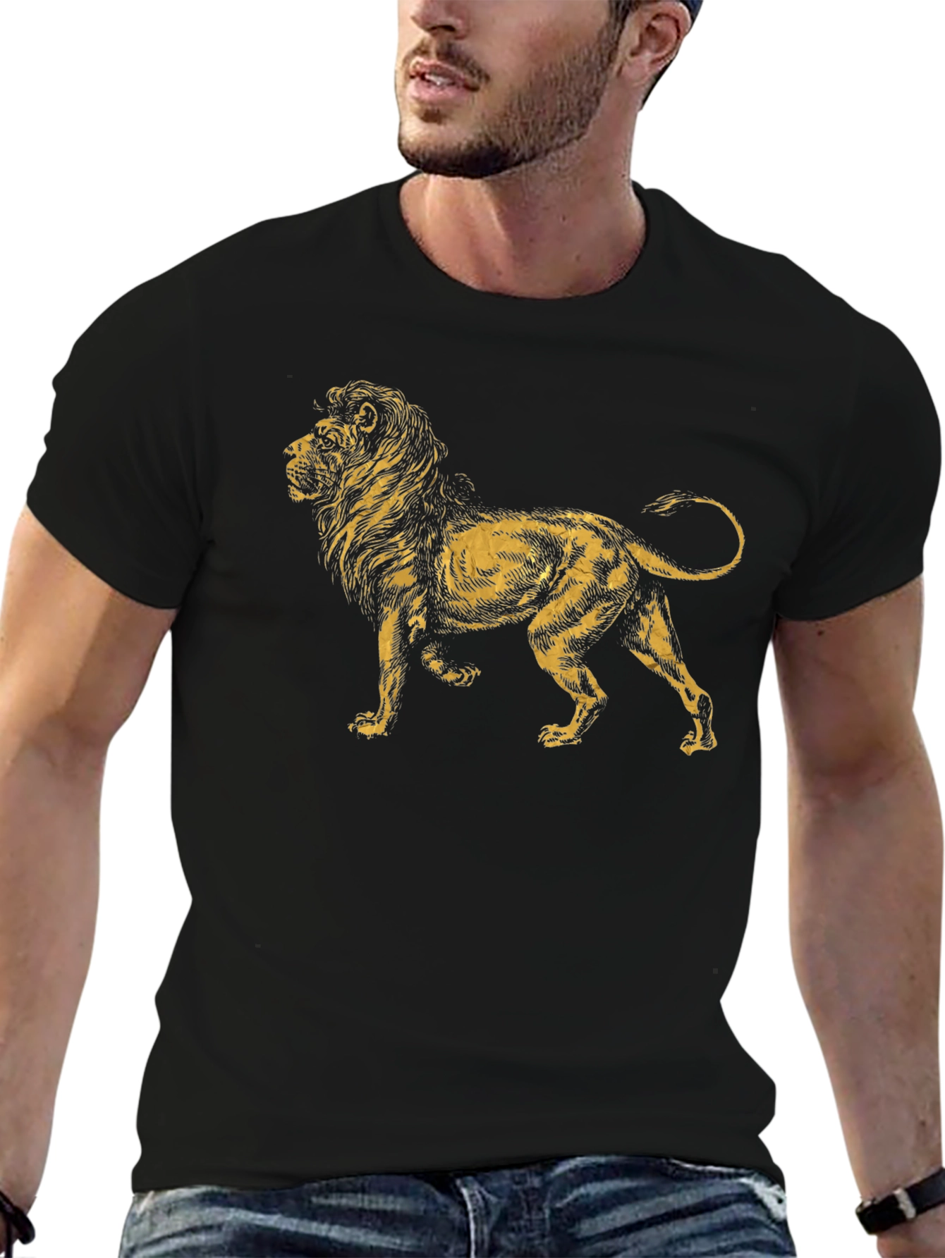 Lion Graphic Tee - Black Unisex T-Shirt