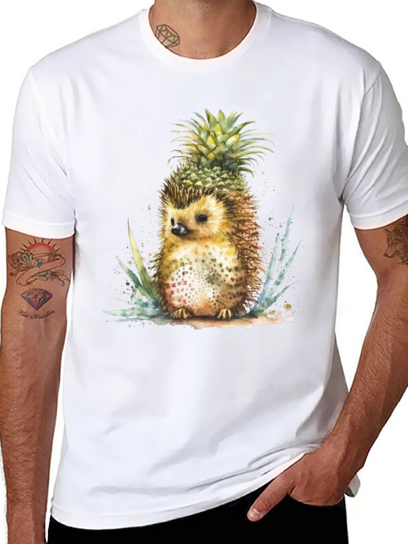 Hedgehog Pineapple T-Shirt - Unique Graphic Tee