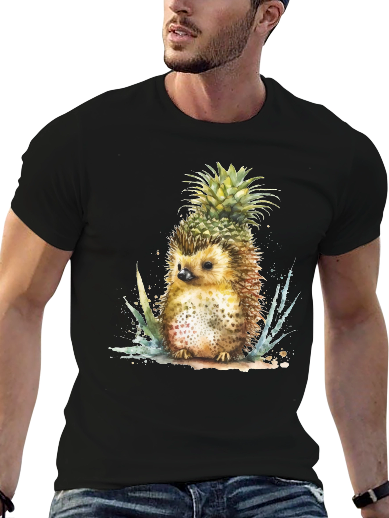 Hedgehog Pineapple T-Shirt - Unique Graphic Tee
